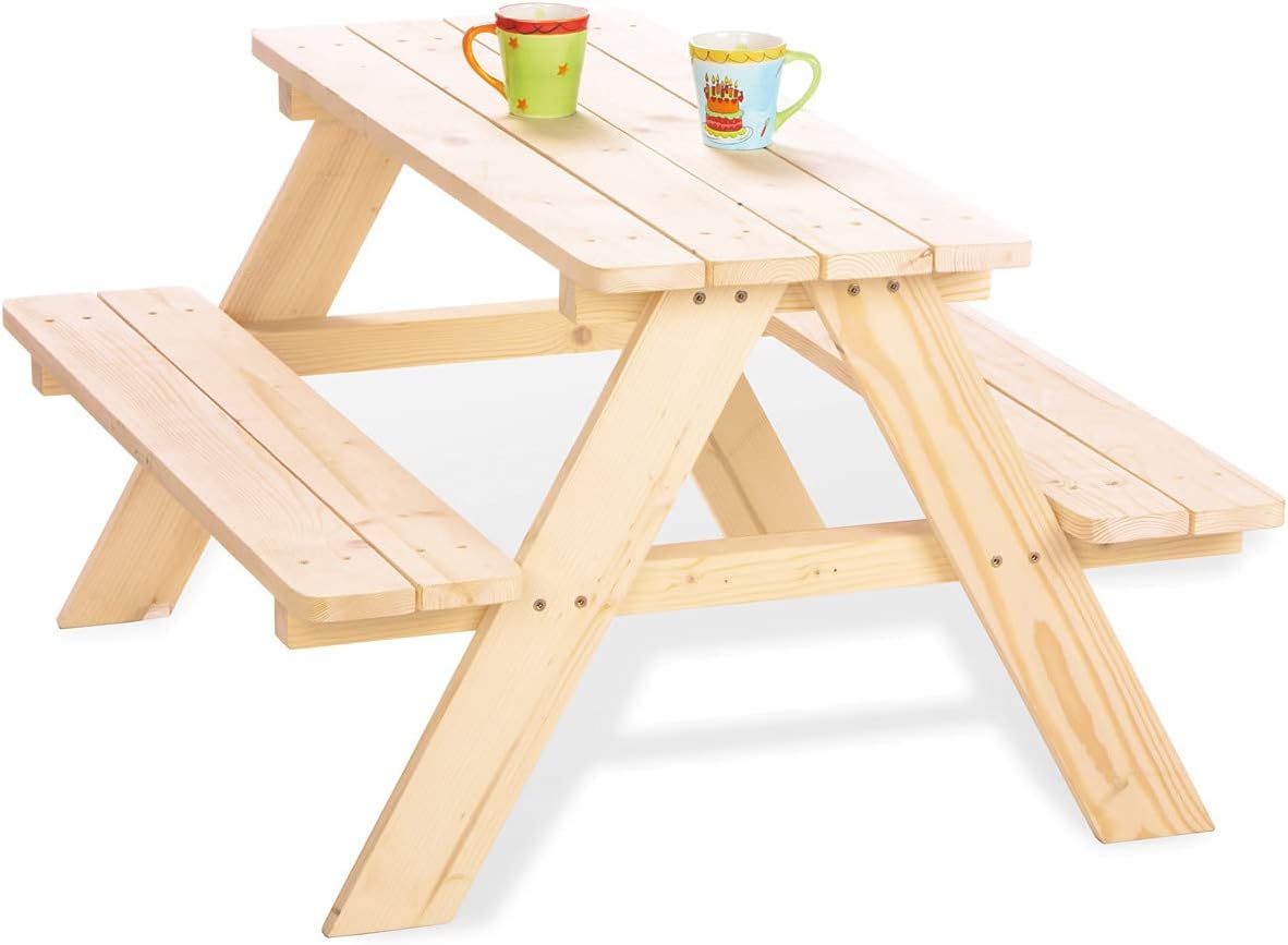 Kindersitzgruppe Nicki aus Massivholz, Natur 90 x 79 x 50 Single