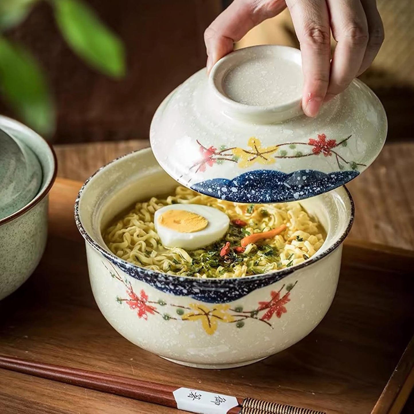 Ramen Bowl Set mit Deckel, Style B