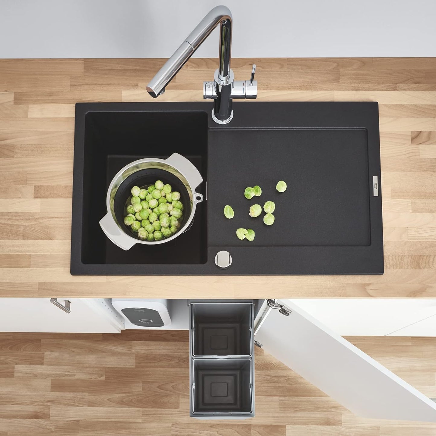 Mülltrennsystem, Trennung 2-fach 30 cm - 15 l / 15 l