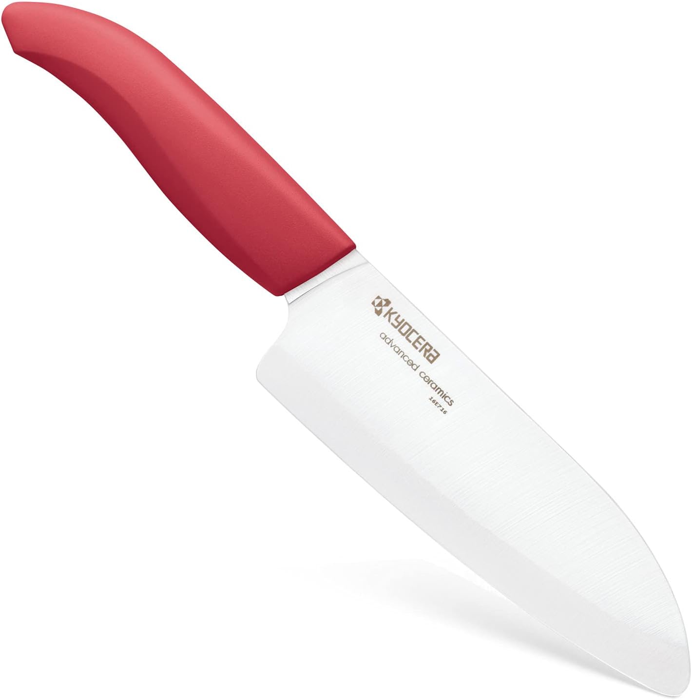 Keramik Santokumesser mit 14 cm Klinge, Rot Santokumesser