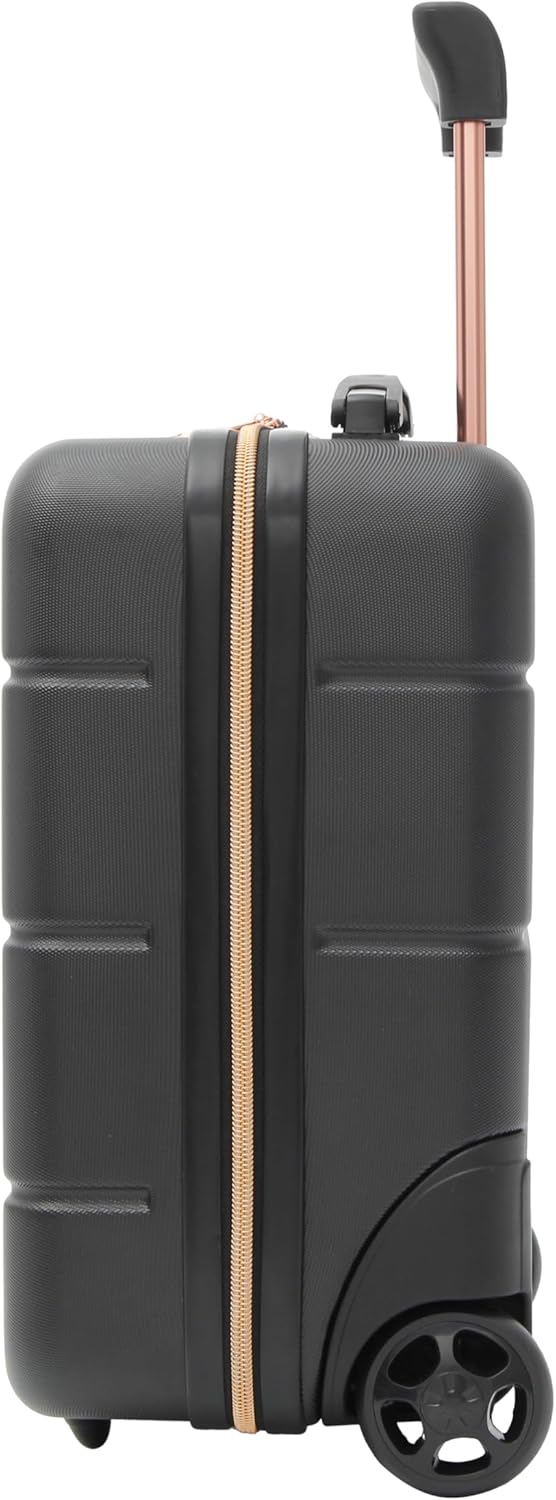 Hartschalen Trolley für Handgepäck, 40 x 30 x 20cm, 2 Räder Black / Rose Gold