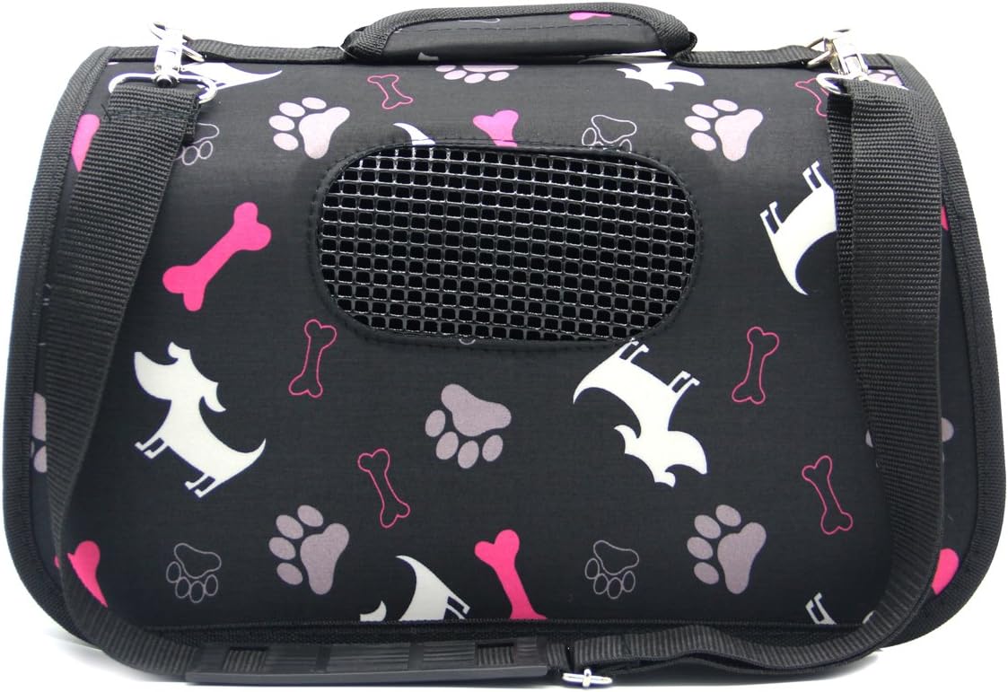 Transporttasche für Haustiere, L 37 x B 20 x H 22 cm Schwarz