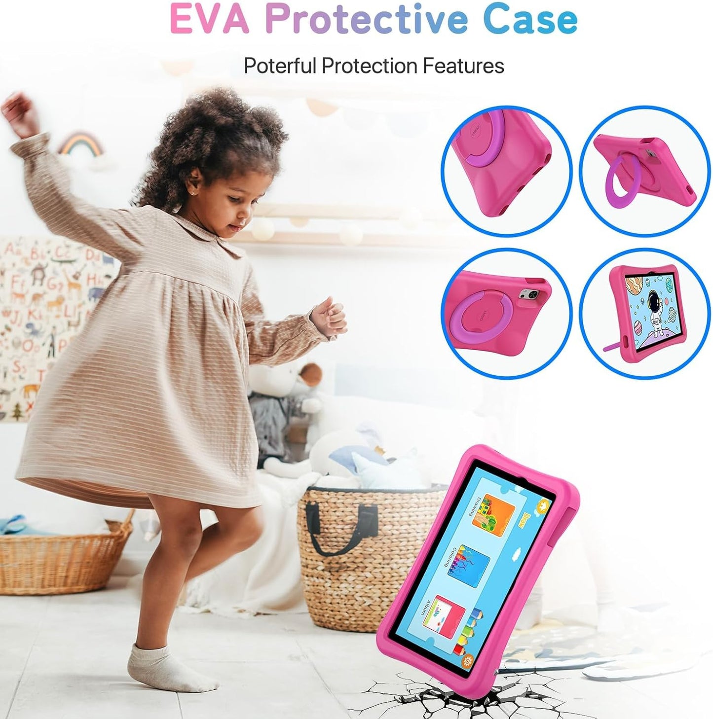 Kinder-Tablet mit Elterlicher Kontrolle, Pink