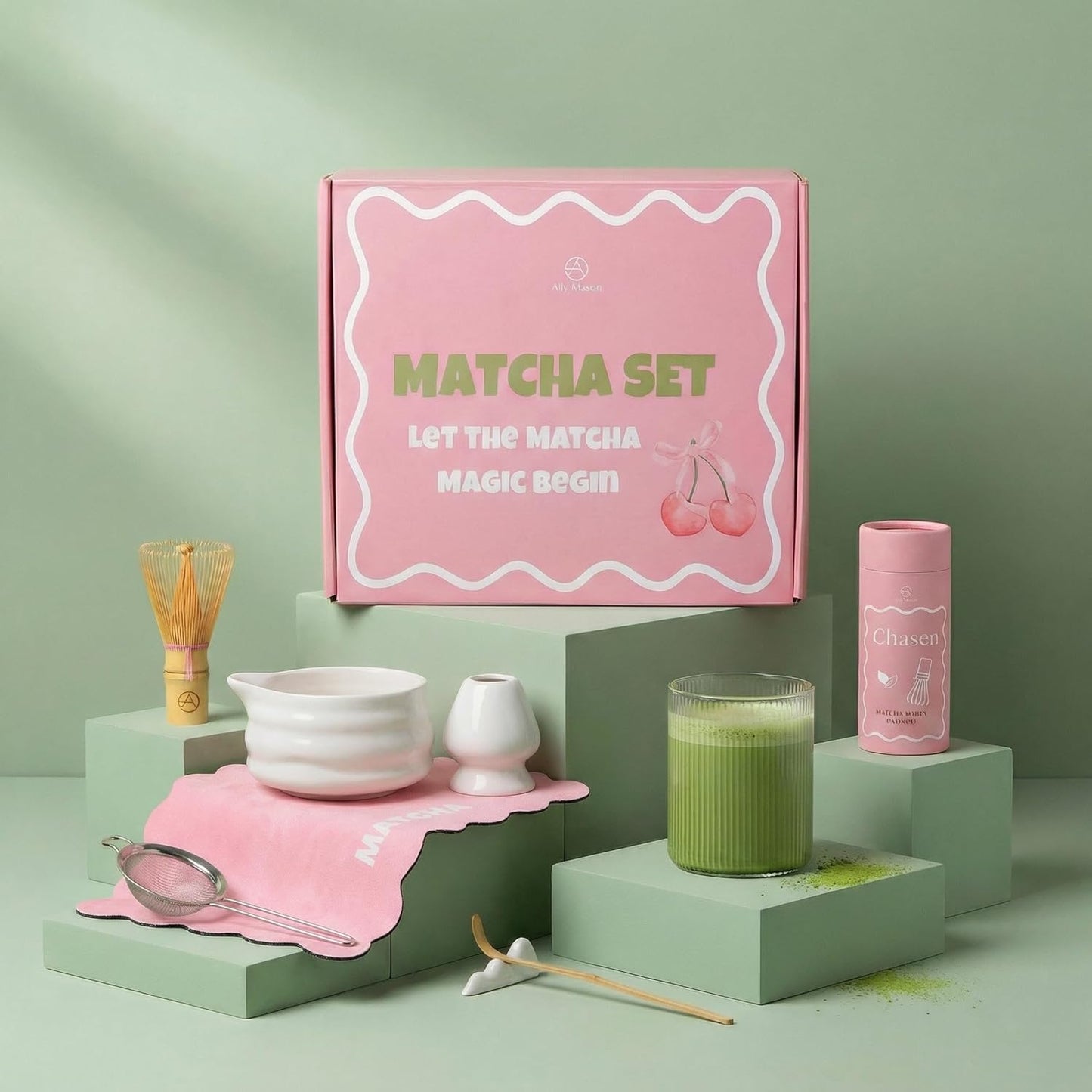 7-teiliges Matcha-Set, Weiss 7
