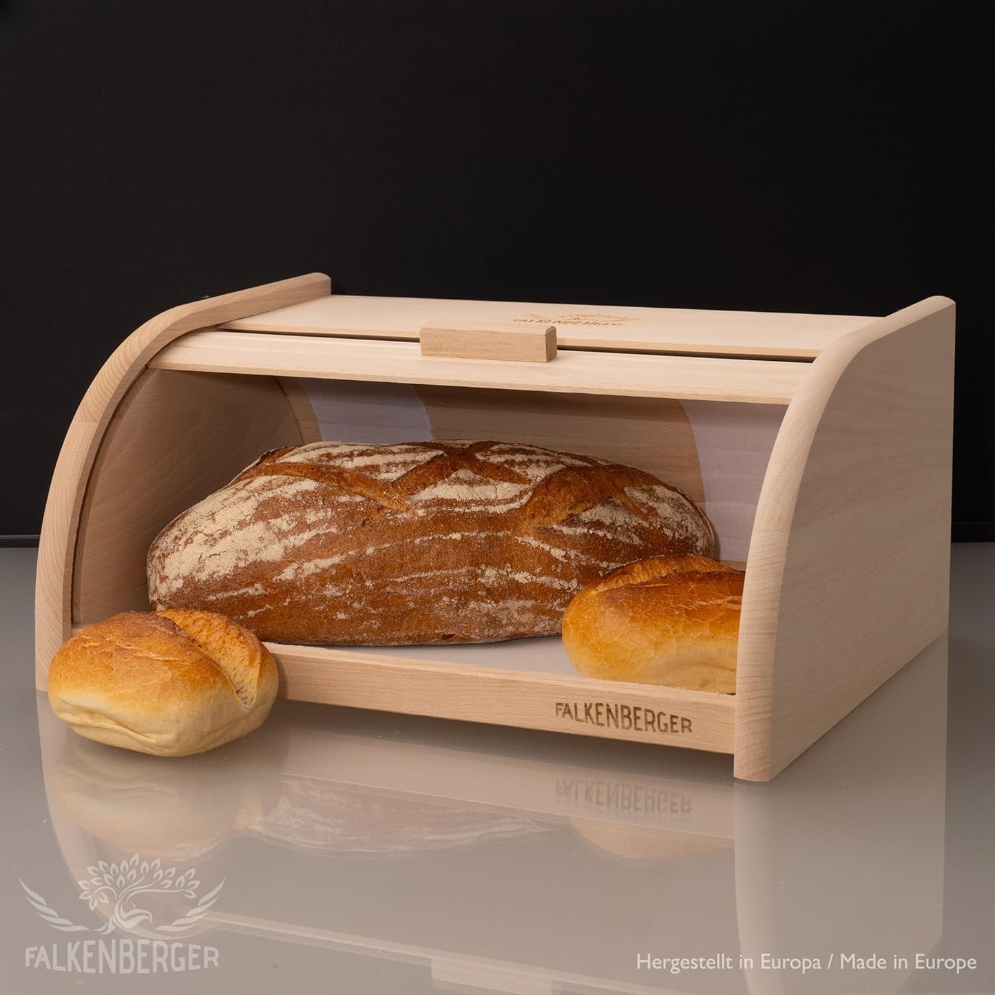 Brotkasten mit Roll-Deckel, Natur XL