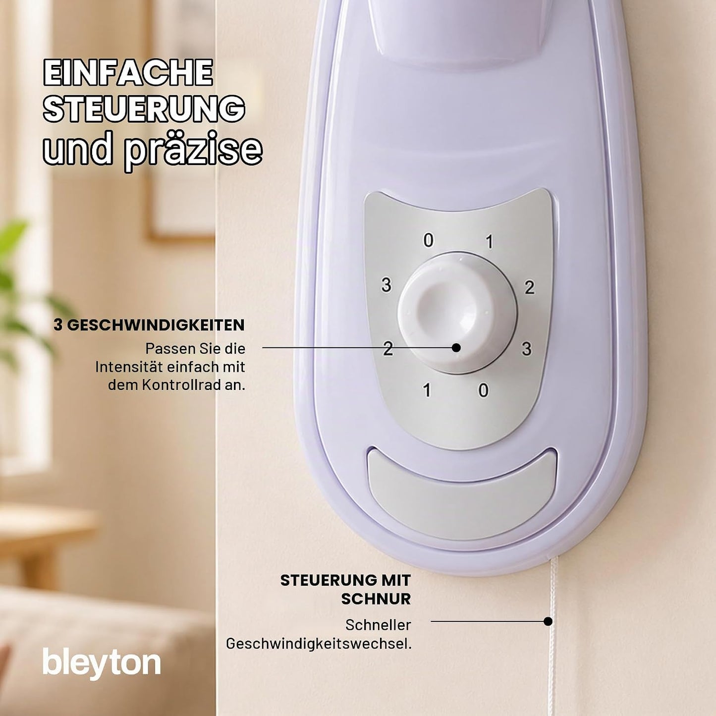 Classic Wall Wandventilator mit Zugschalter und Oszillation