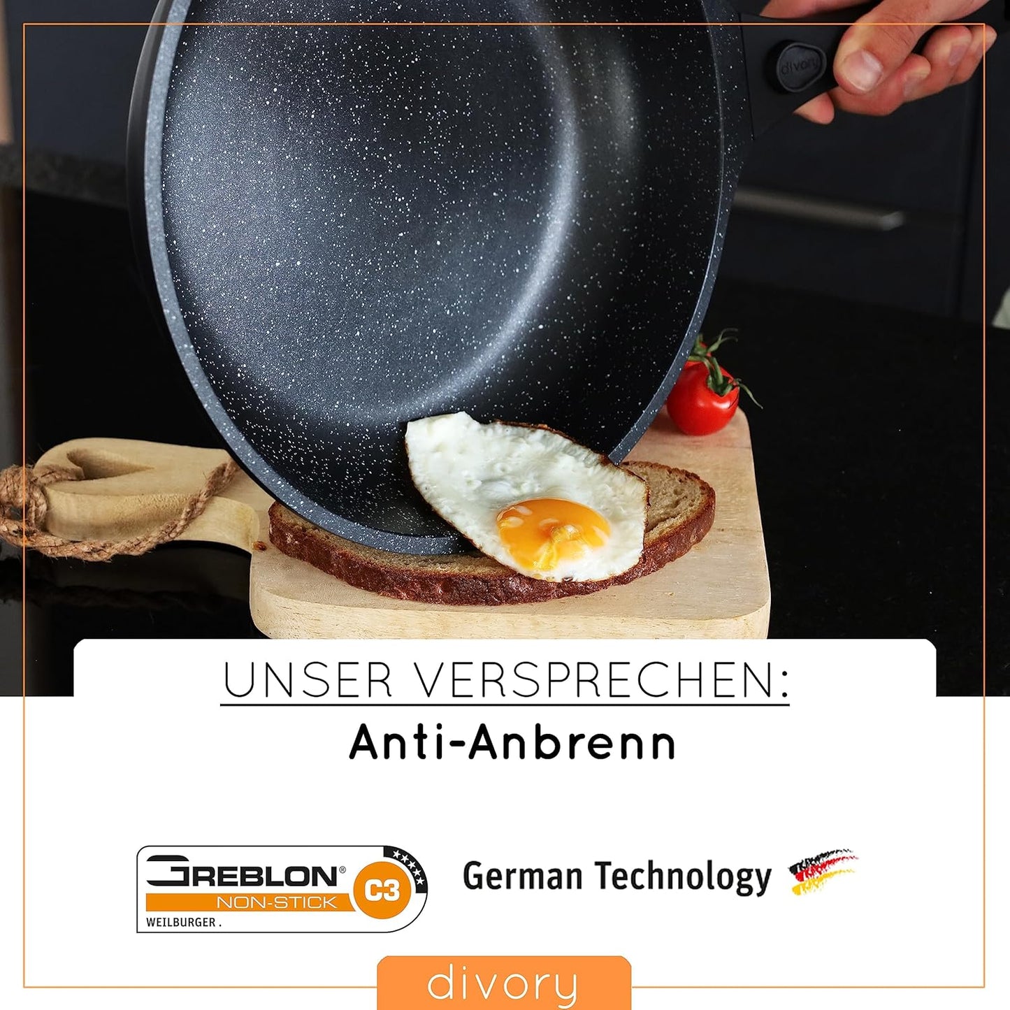 Pfannenset mit abnehmbarem Griff (3-teilig), Schwarz 3er Set (20/24/28cm)
