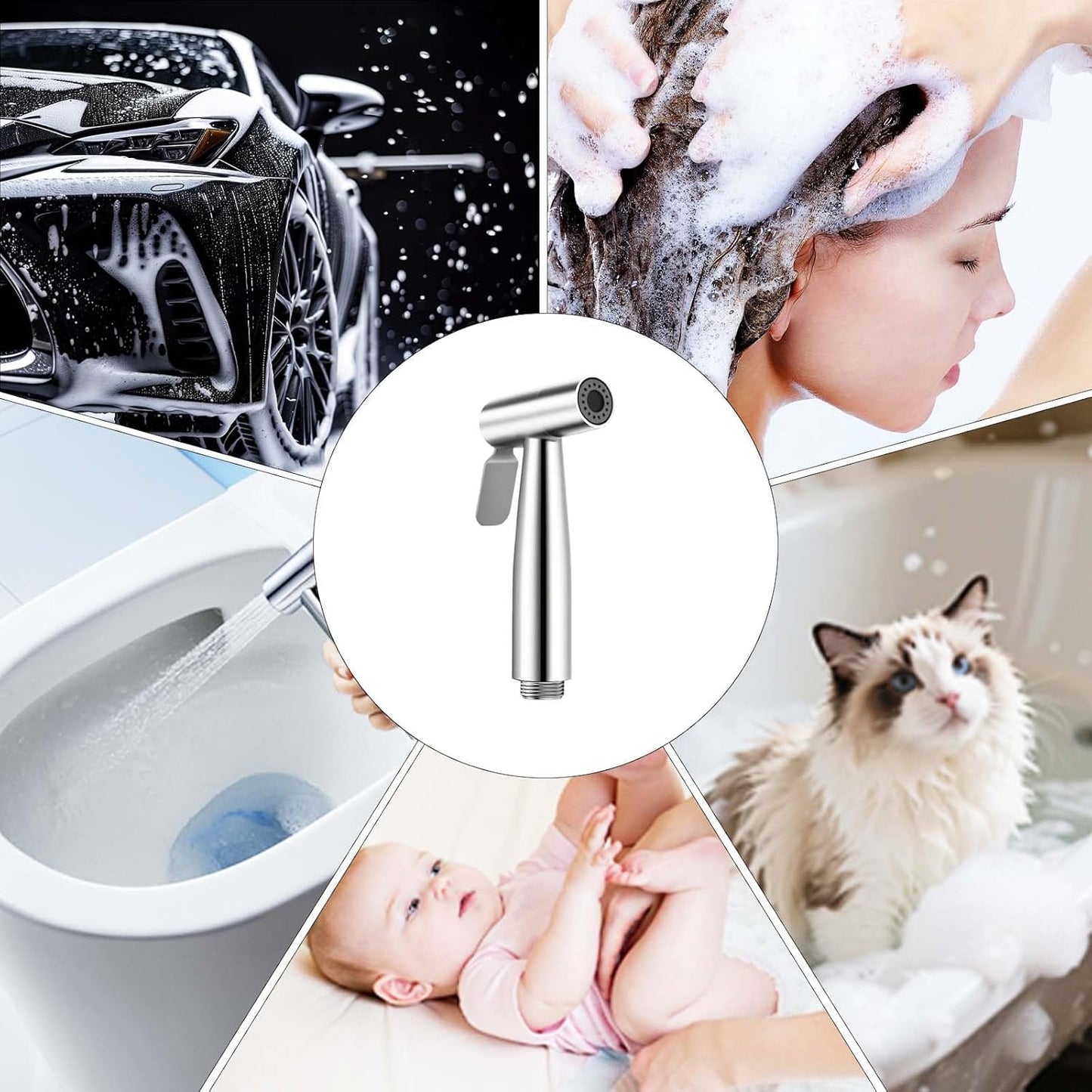 Bidet-Handbrause mit Schlauch & Halterung, C (Enthält keinen T-Adapter)
