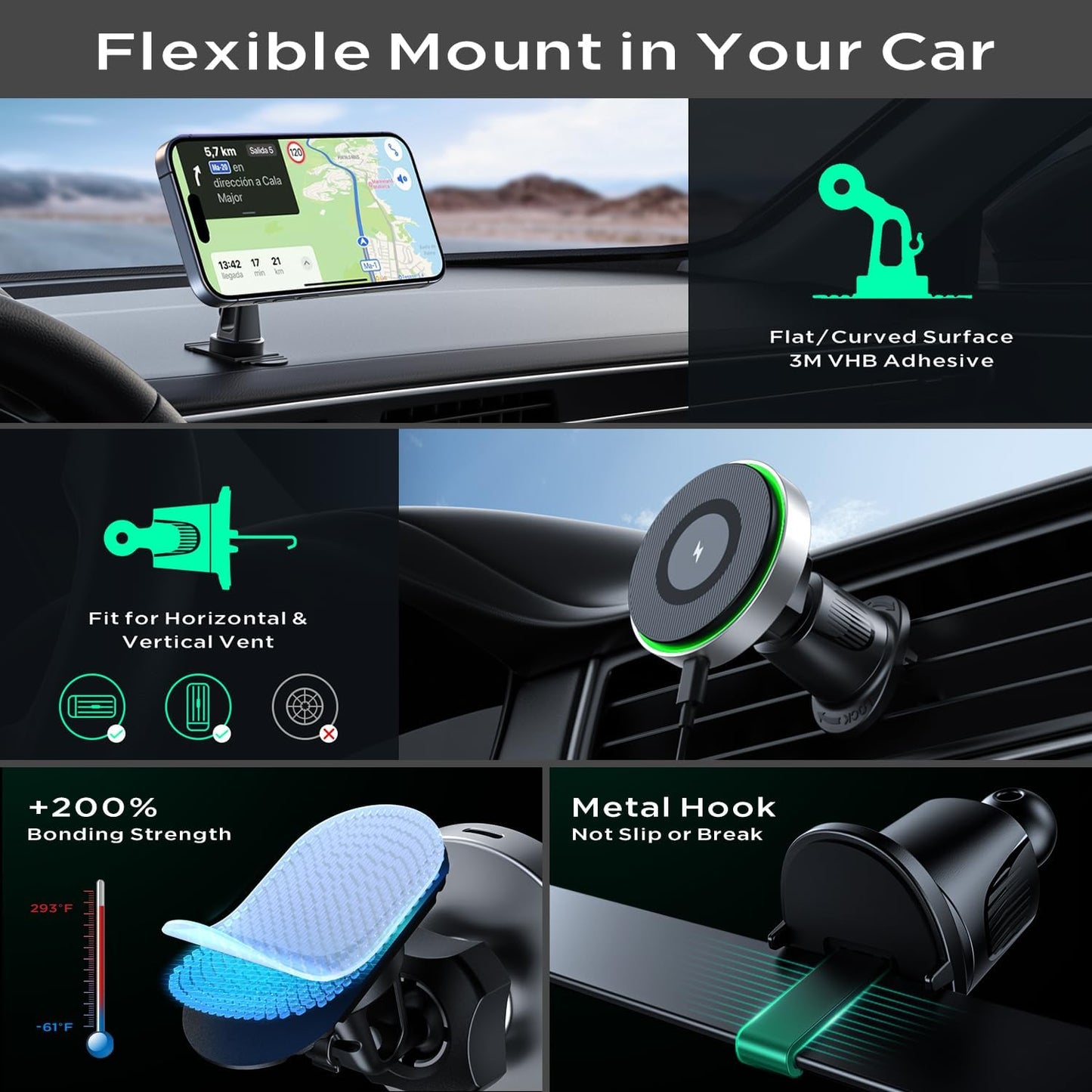 Magnetische Auto-Handyhalterung mit Ladefunktion, 01