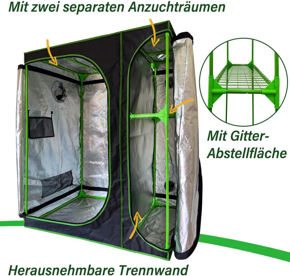 Grow-Zelt für Pflanzenzucht, (12) 90 x 60 x 135 cm