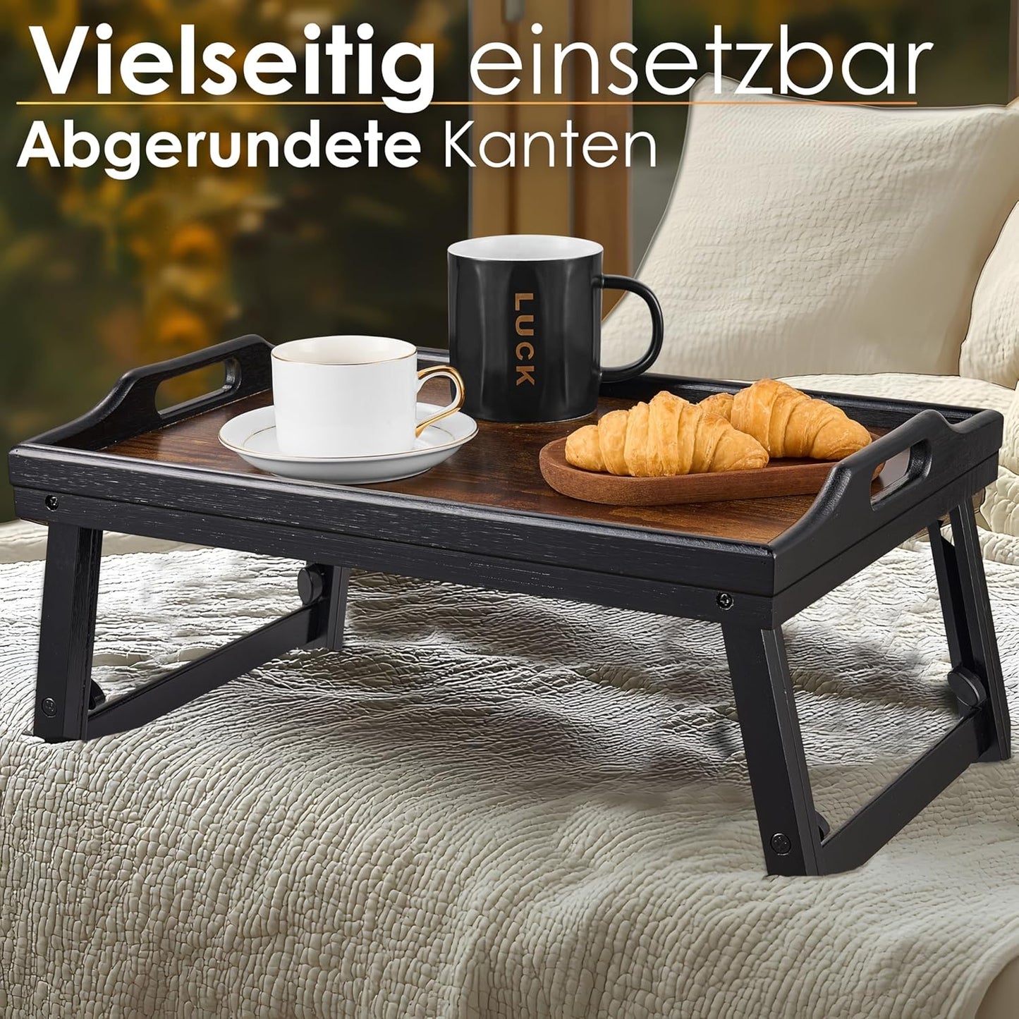 Klappbarer Bambus-Laptopständer & Frühstückstablett