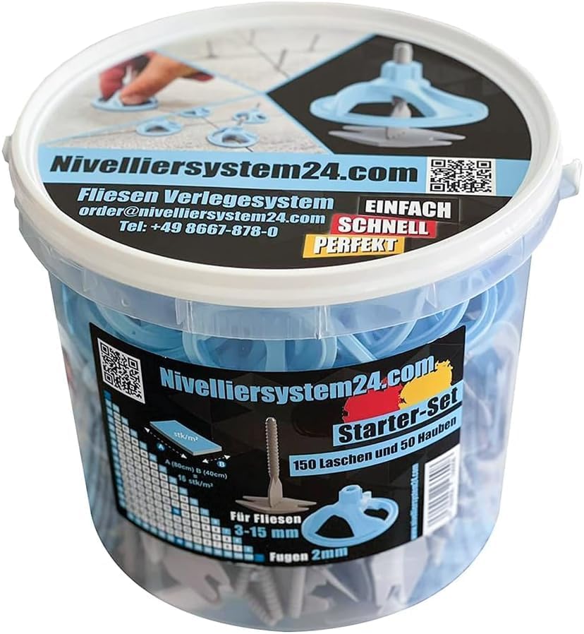 10000-teiliges Fliesen-Nivelliersystem, 50 Eimer