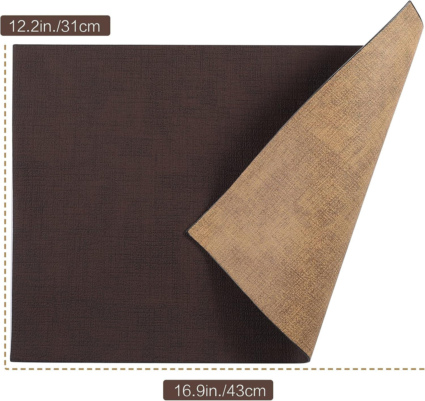 Leder Tischsets-Set (6 Stück, abwaschbar), 1.braun & Tan