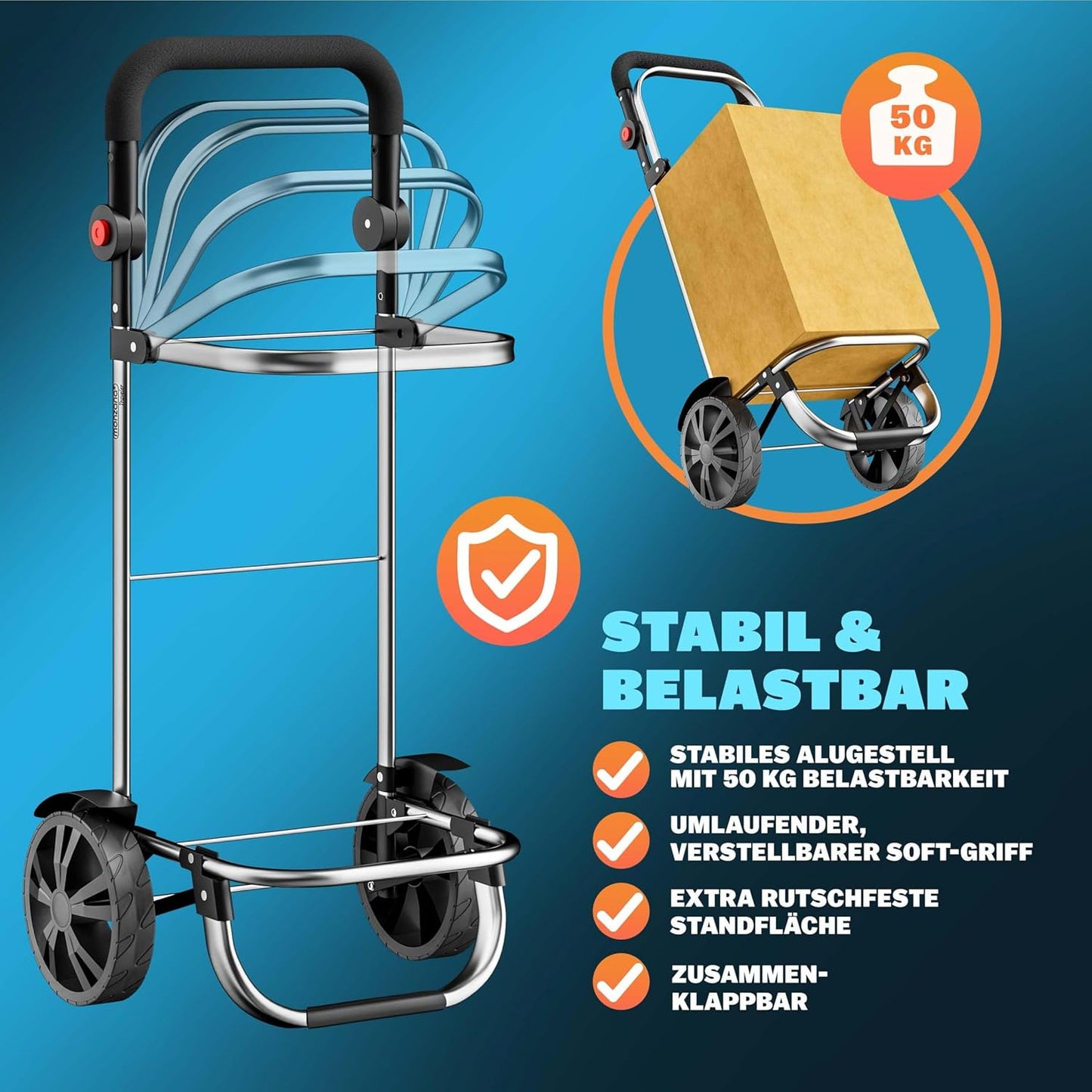 3in1 Einkaufstrolley, Schwarz