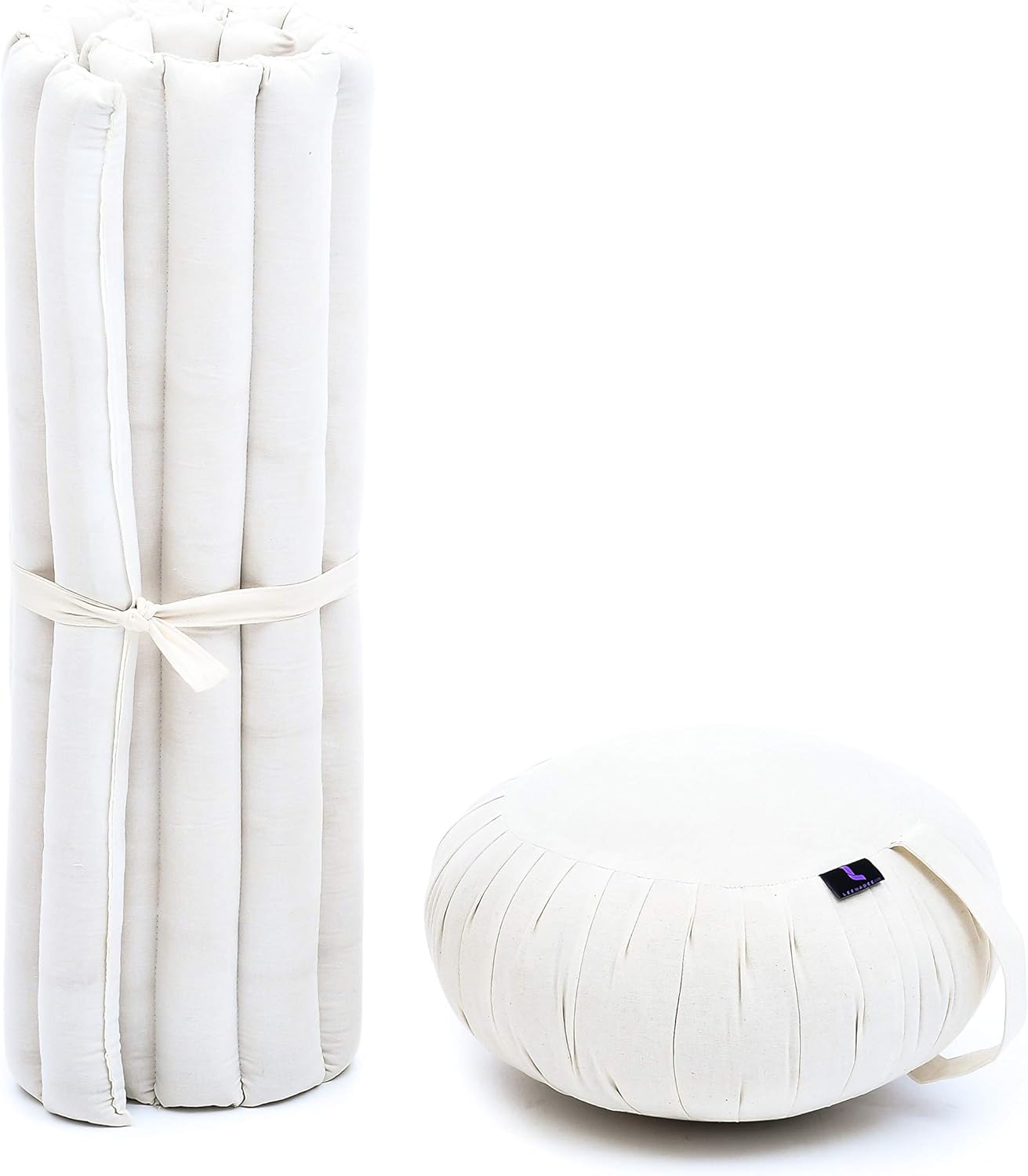 Meditationskissen Set Zafu und Zabuton, Cl01 - Naturweiß
