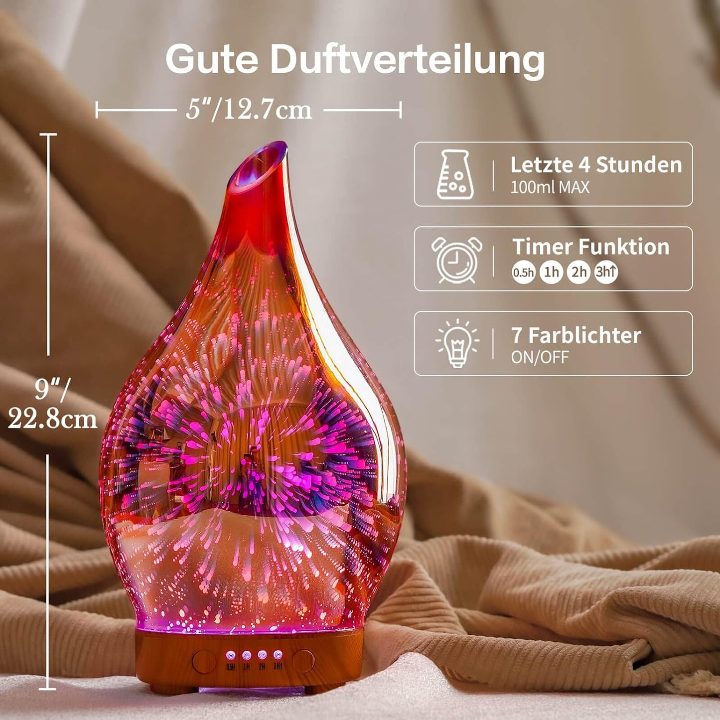 Aroma Diffuser, 100ml Roségold Afantty