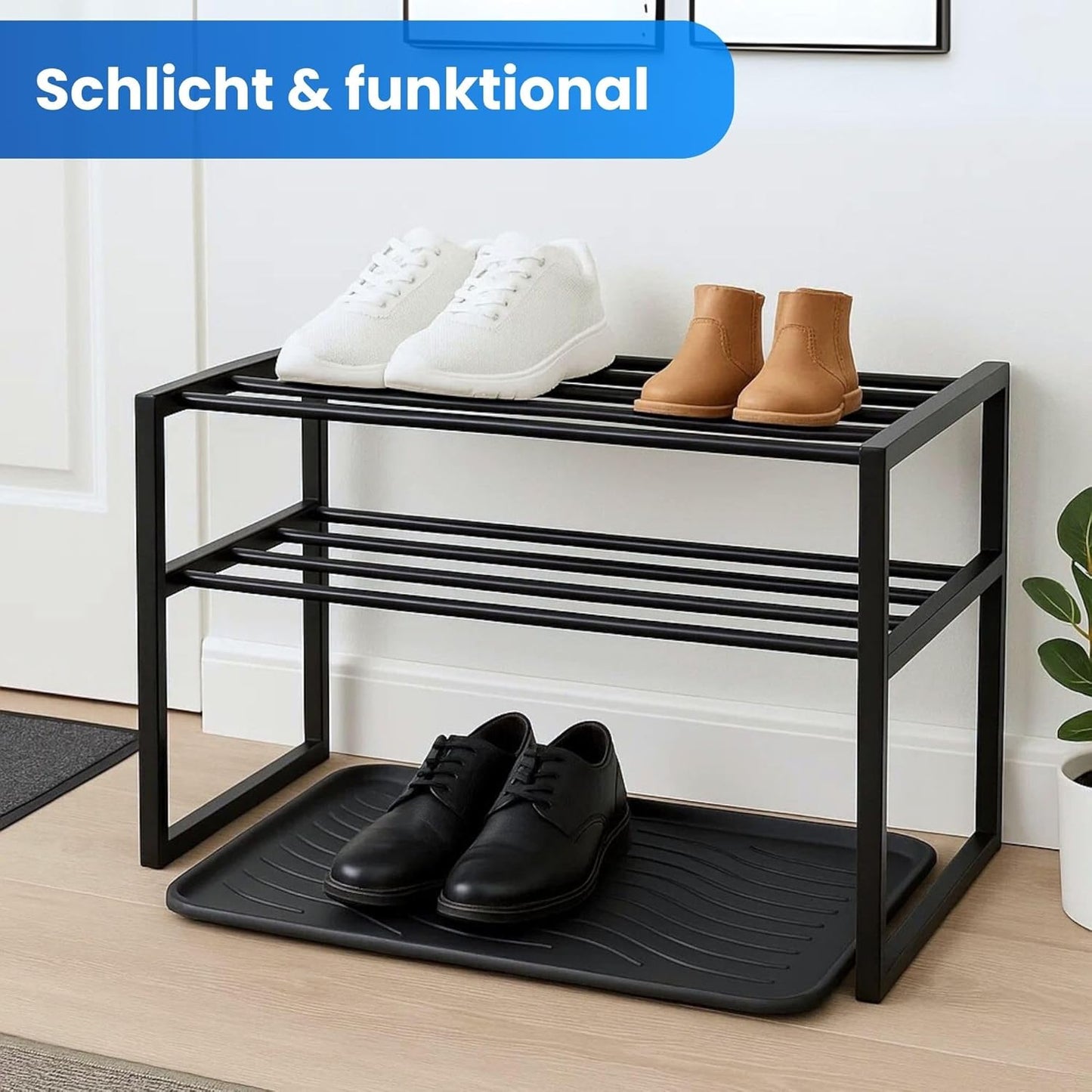 4er-Set Schuhabtropfschalen, Anthrazit 78x38 cm 4
