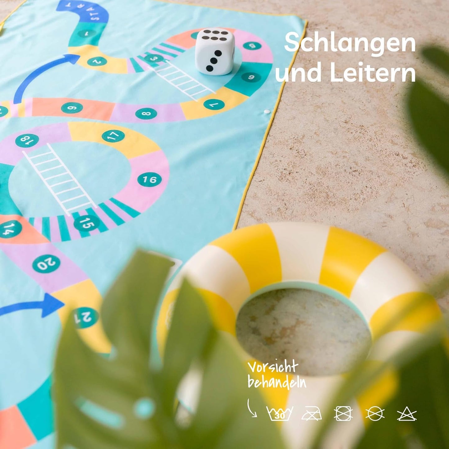 Strand- und Poolhandtuch für Kinder, Schlangen und Leitern L - 180 x 100cm