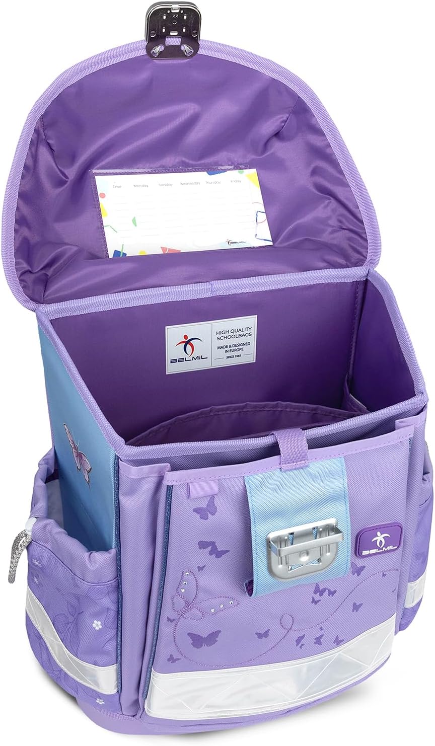 Classy Schulranzen-Set (4-teilig), M Purple Blue Butterfly
