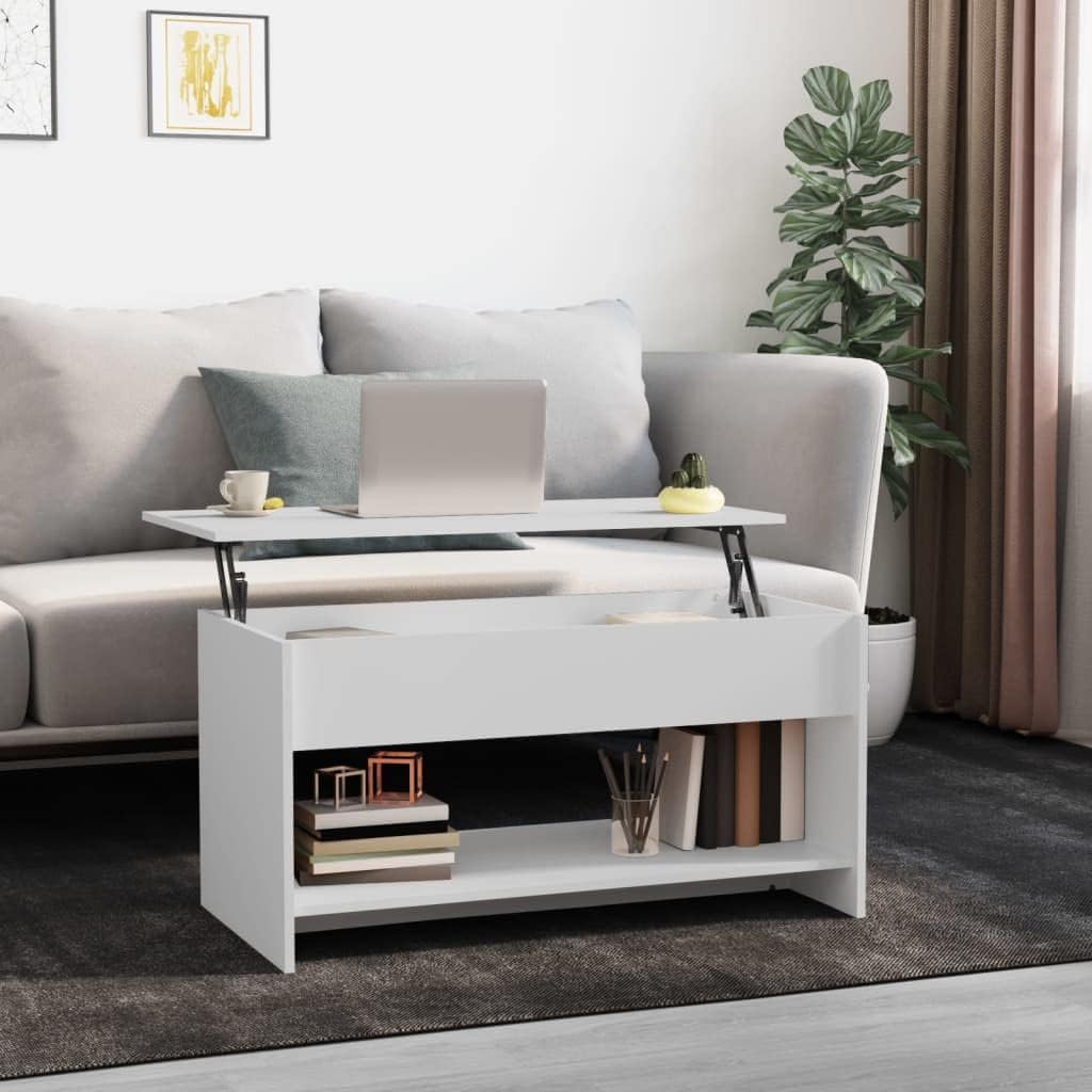 Couchtisch mit Stauraum, Weiß 102 x 50 x 52.5 cm