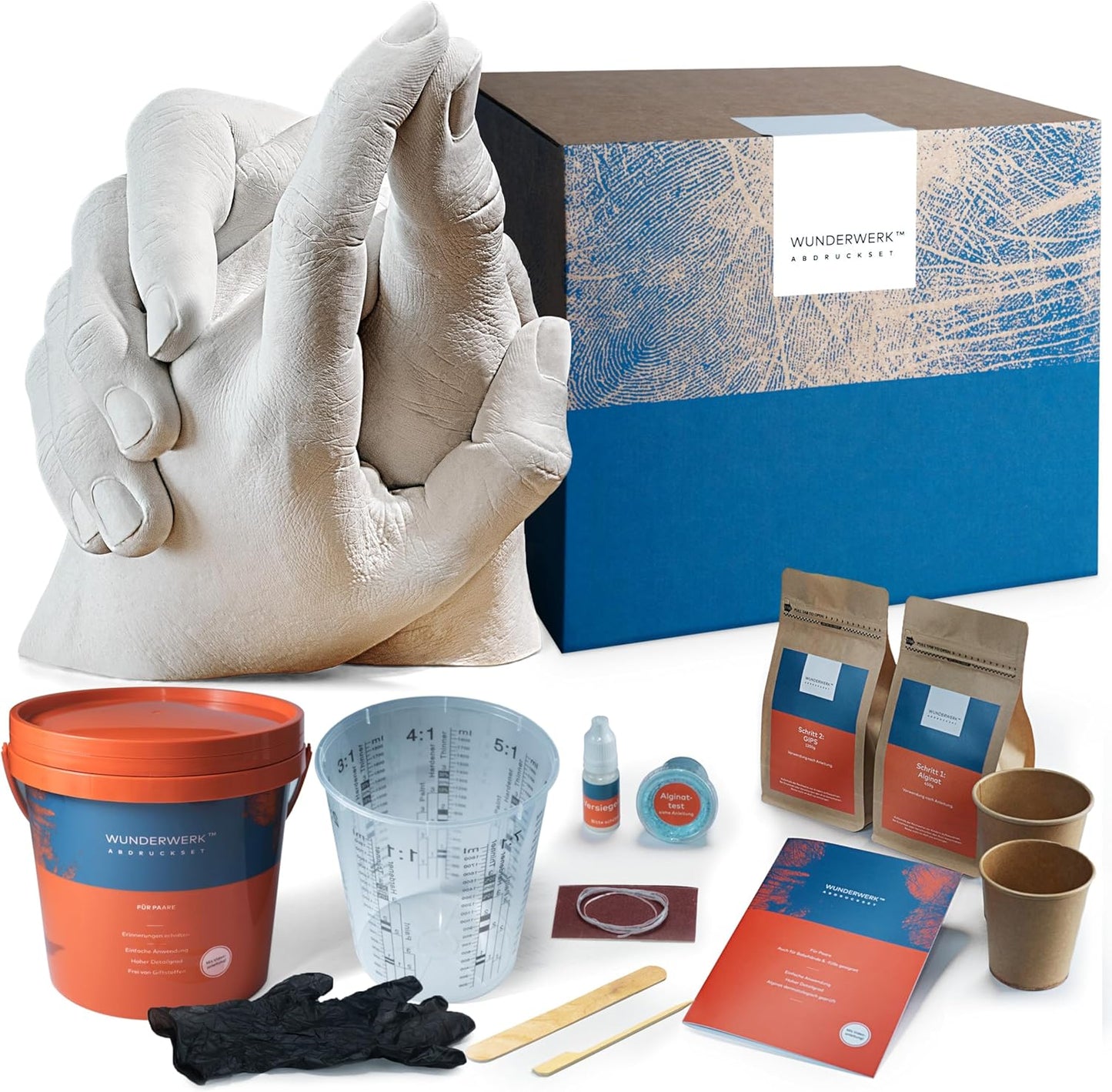 Handabdruck-Set für Paare mit Alginat-Abformmasse