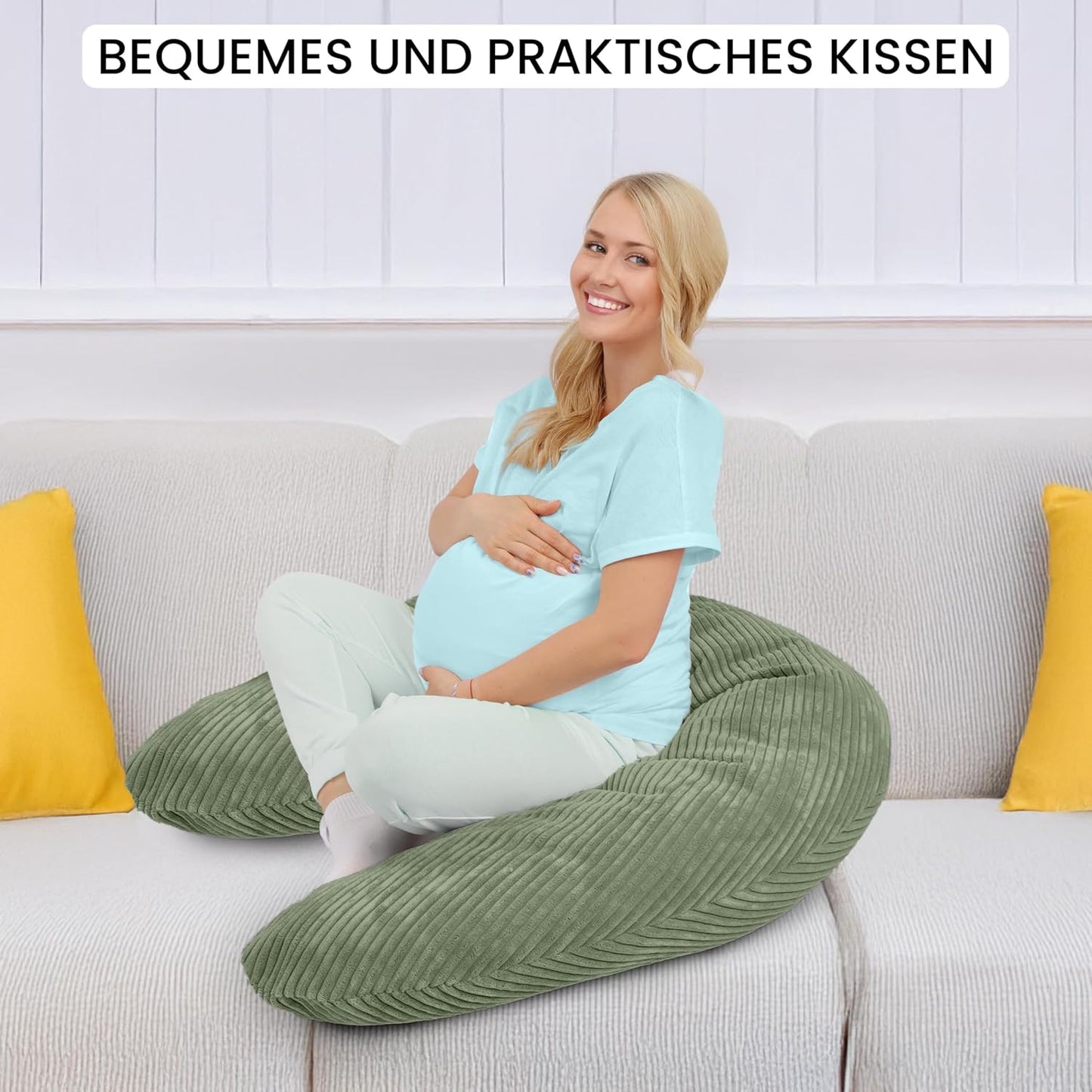 Still- und Schwangerschaftskissen XXL (170 cm), Blattpoesie Stillkissen 170 cm