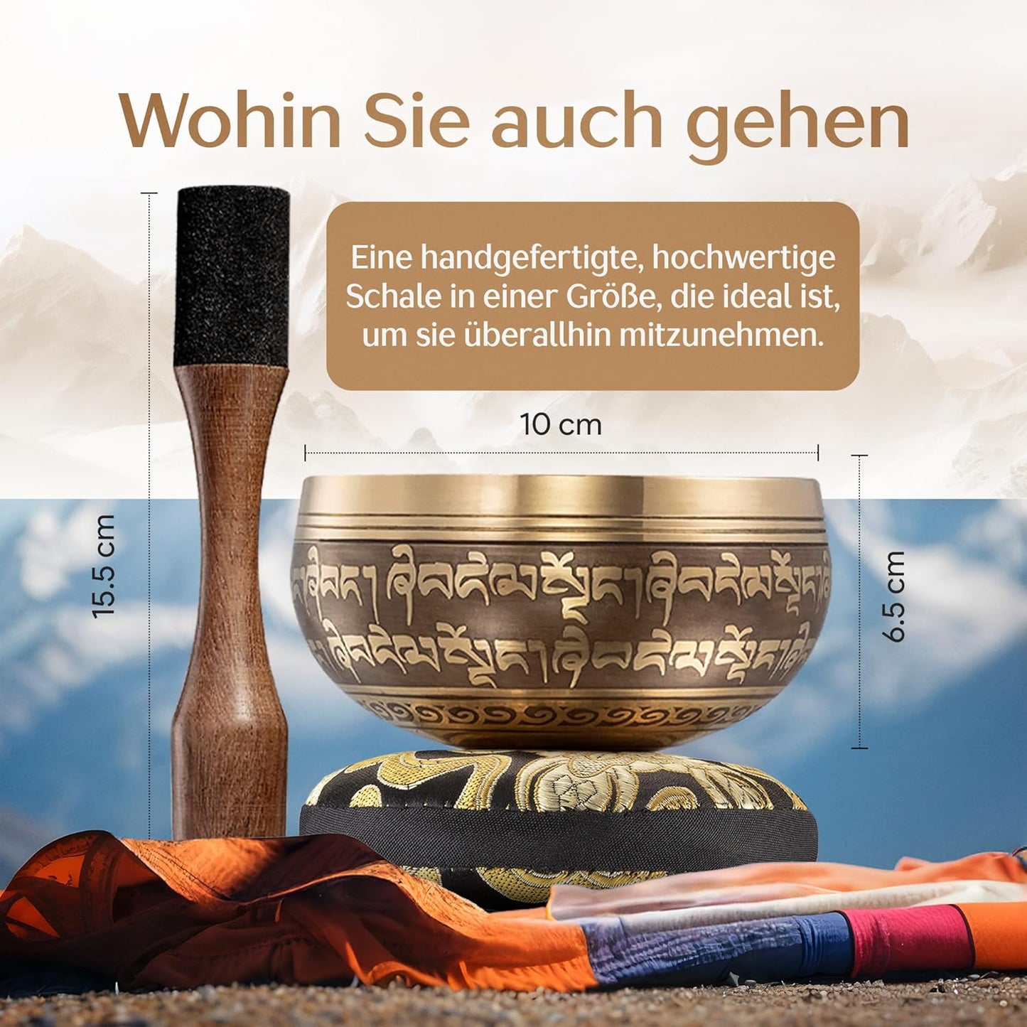 Klangschalen-Set, Gold Ohne Tasche