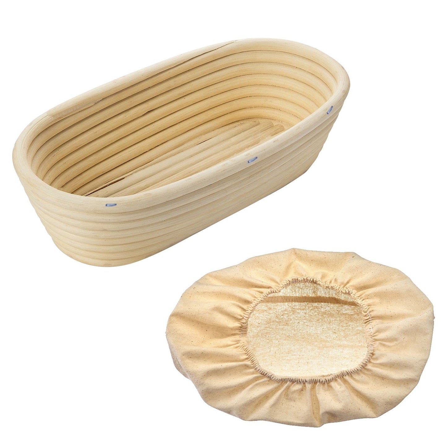 Gärkörbchen-Set, Oval, Ca. 27,5 Cm, mit Bezug Länge: 27,5 cm