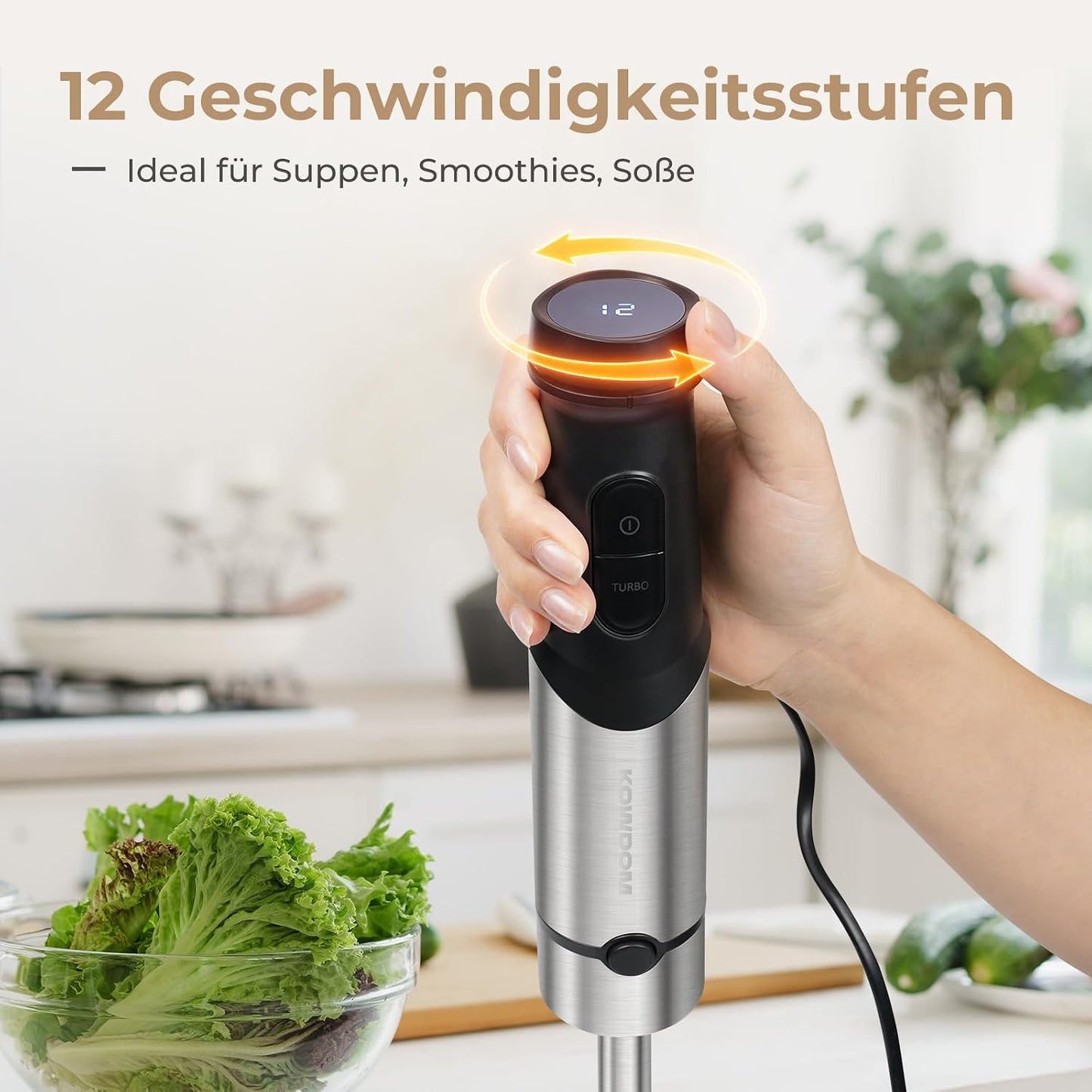 Stabmixer-Set, Silberfarben