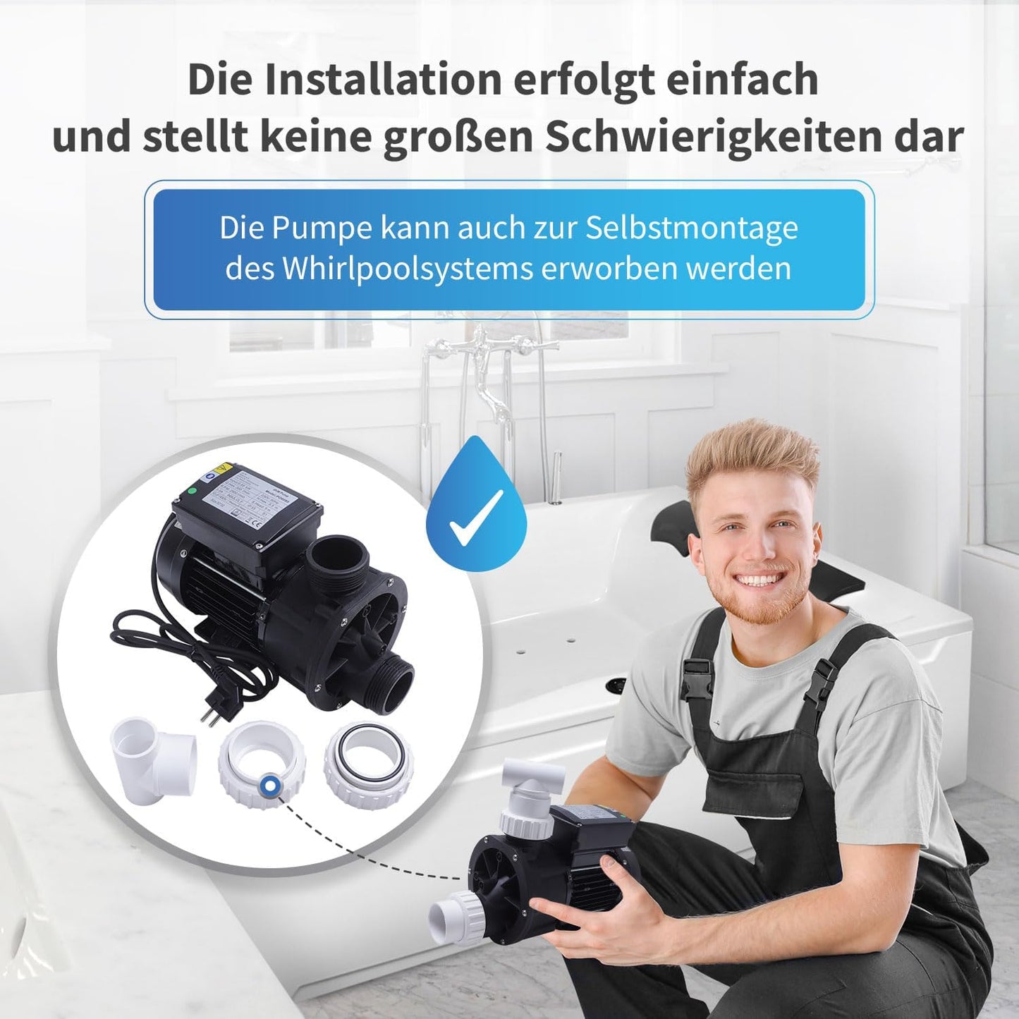 Poolpumpe, 0.55 Kw / 0.75 Hp