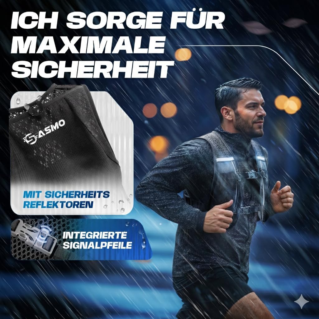 Laufweste, 2L - schwarz - mit 1x500ml 2L