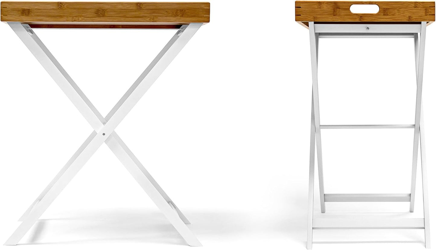 Klapptisch mit Tablett, Weiss