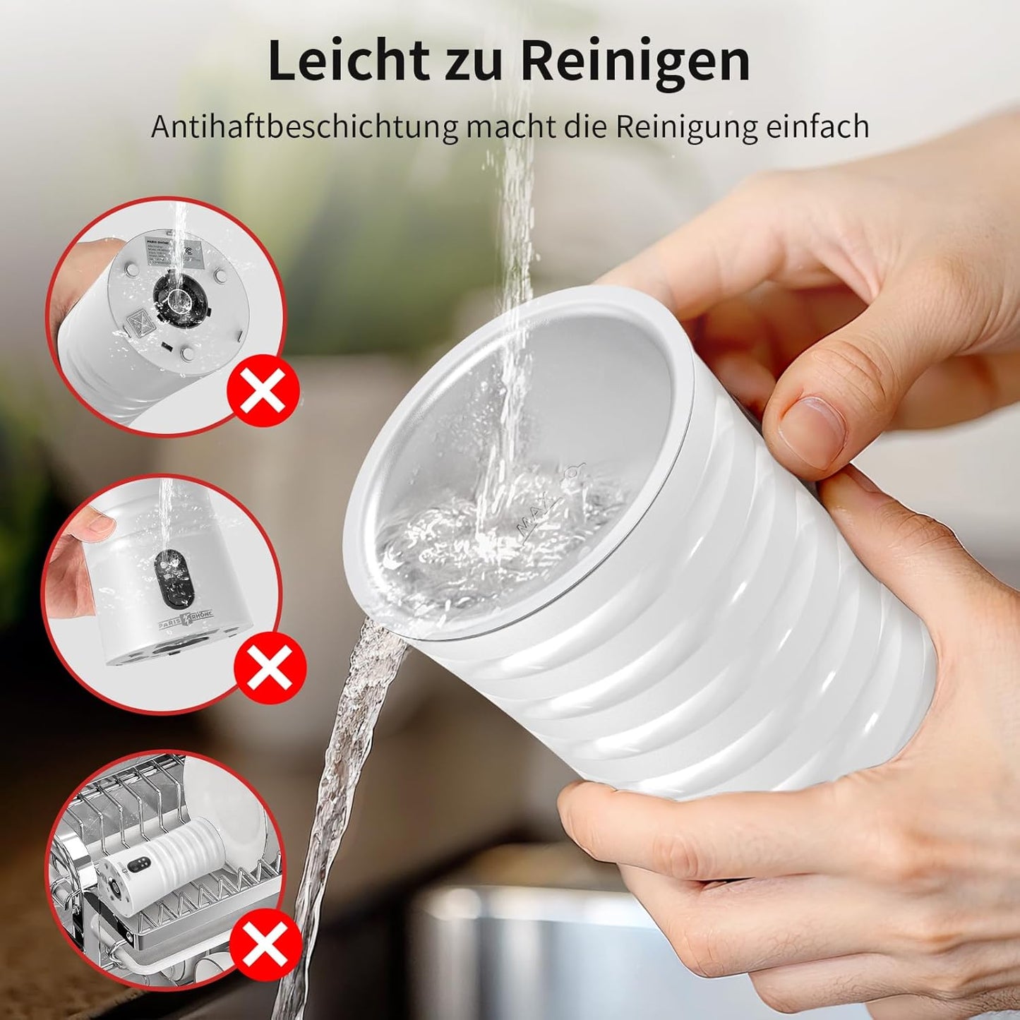 4-in-1 Elektrischer Milchaufschäumer Induktion