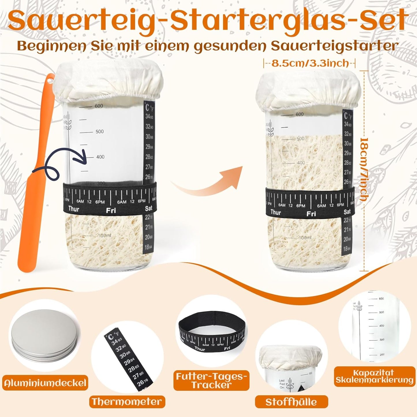 Gärkörbchen Starter-Set für Sauerteigbrot