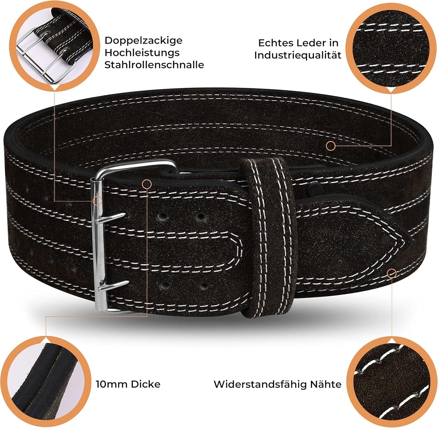 Gewichthebergürtel, Schwarz X Groß 36" bis 40"