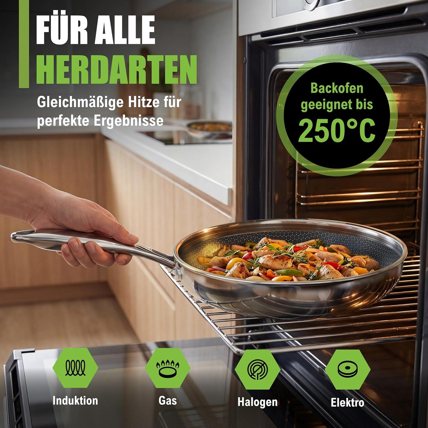 Keramikpfanne 20 cm, Ø 20cm Grün