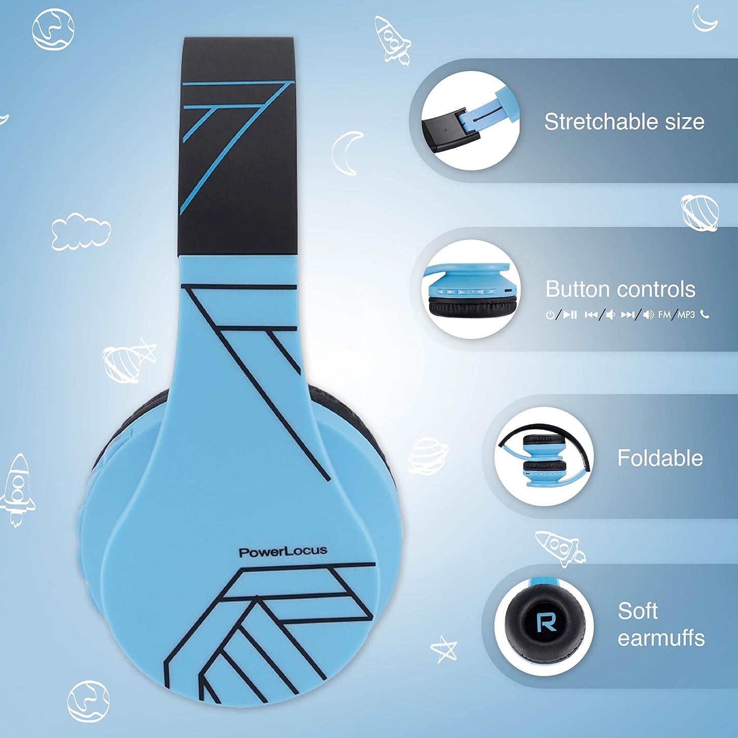 Bluetooth Kinderkopfhörer, Blau