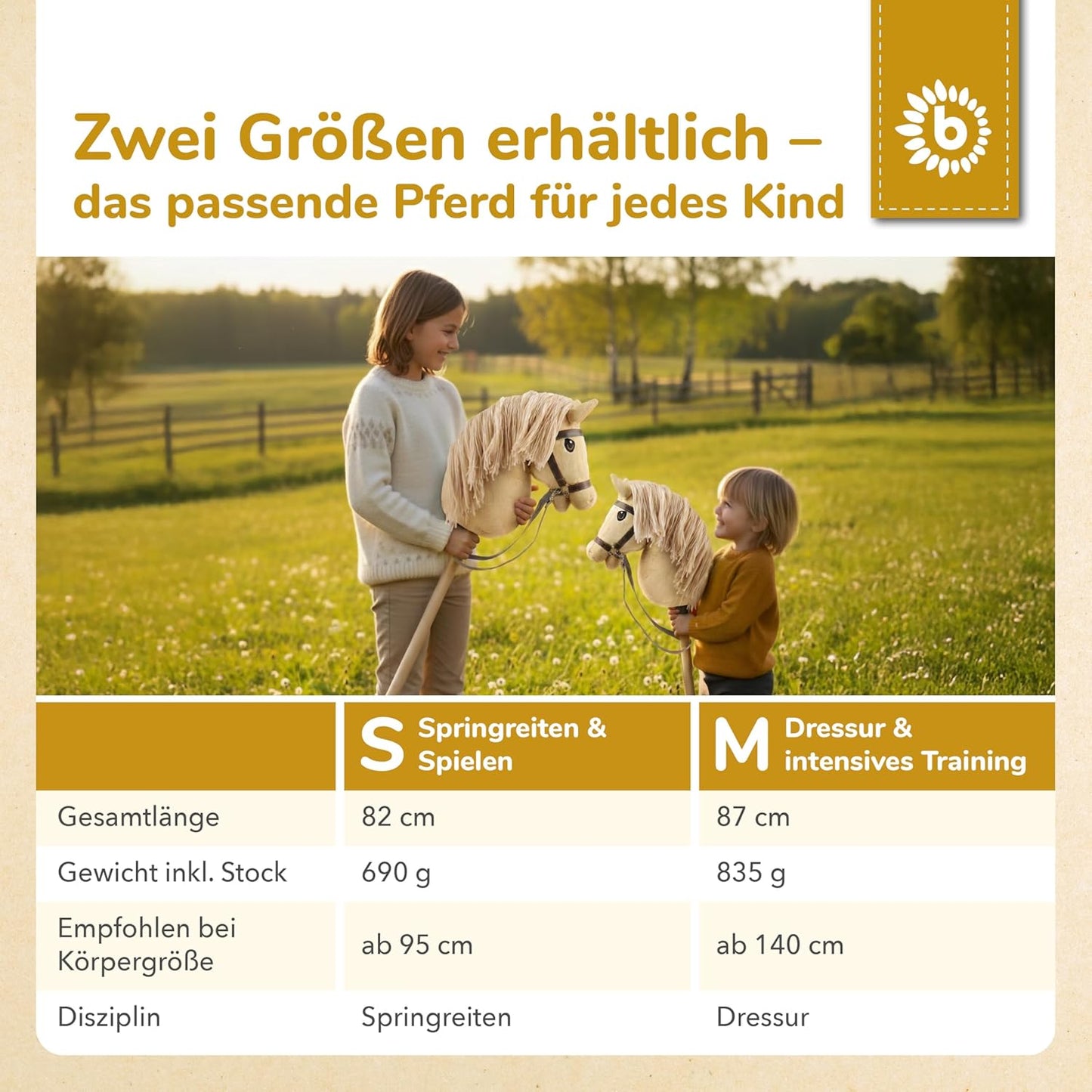 Hobby Horse Steckenpferd, Beige M
