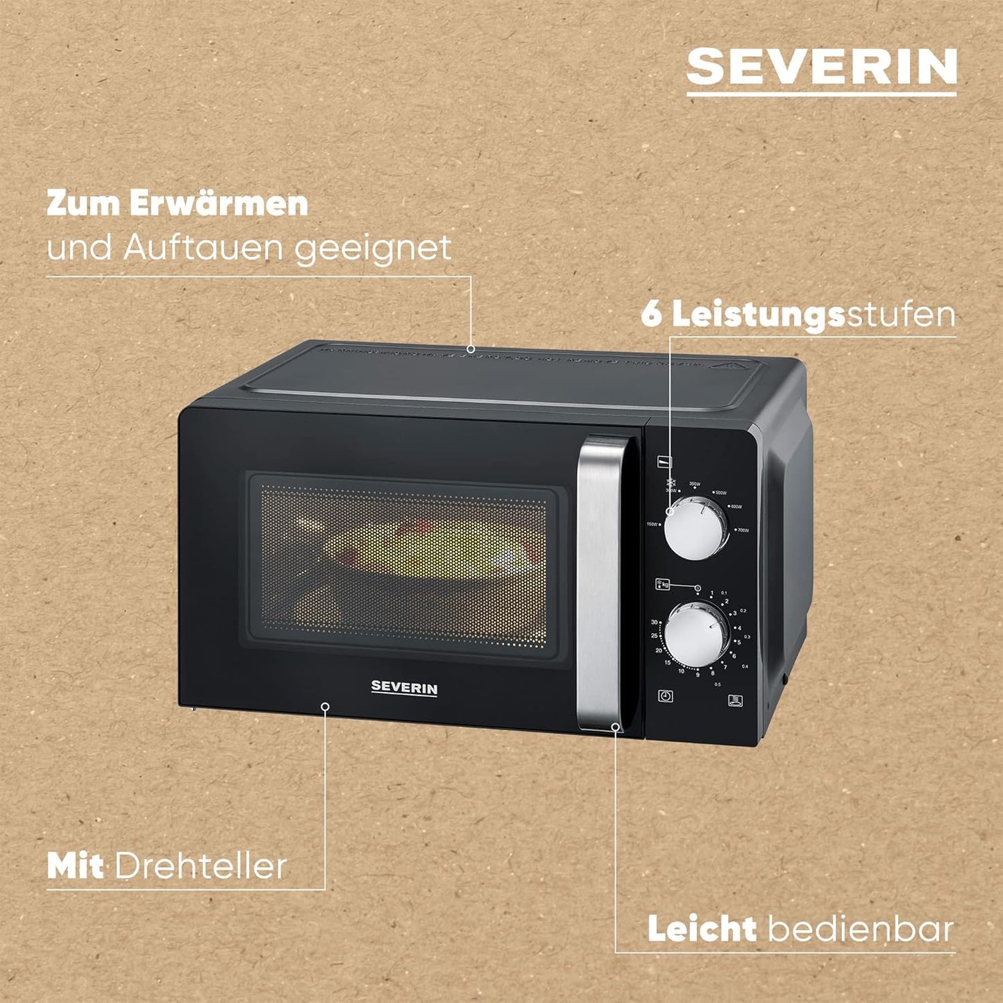 Mikrowelle MW7886, 17L, Silber-Schwarz