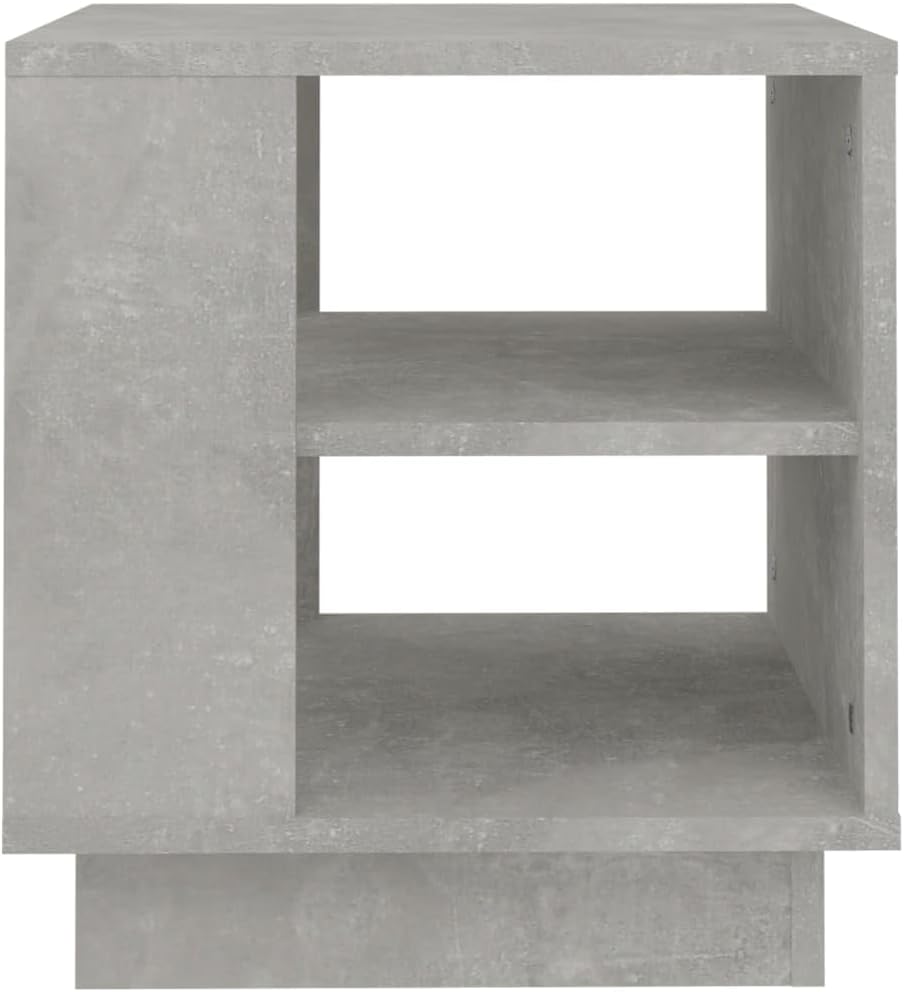 Couchtisch mit 2 Ablagen, Betongrau, 40x40x43 cm