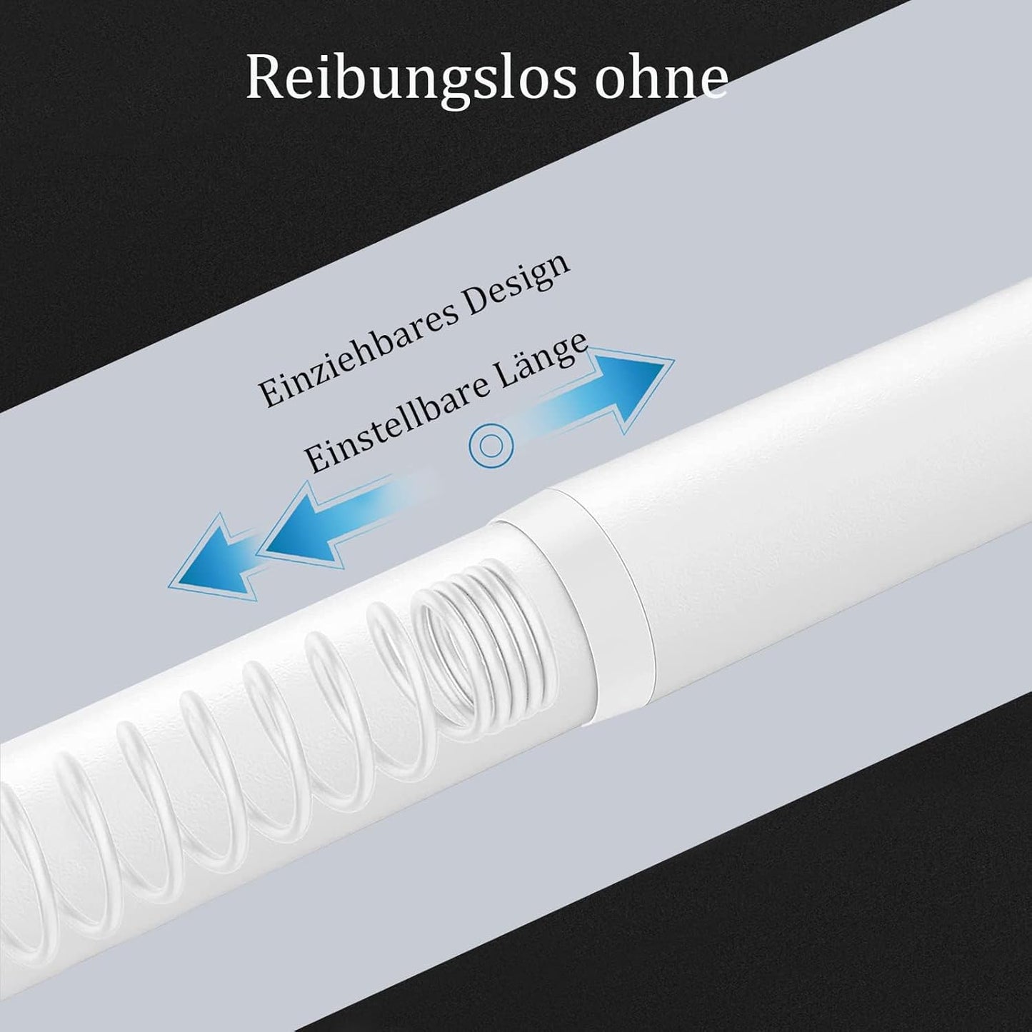 Teleskop-Duschvorhangstange, 50-80cm Weiß