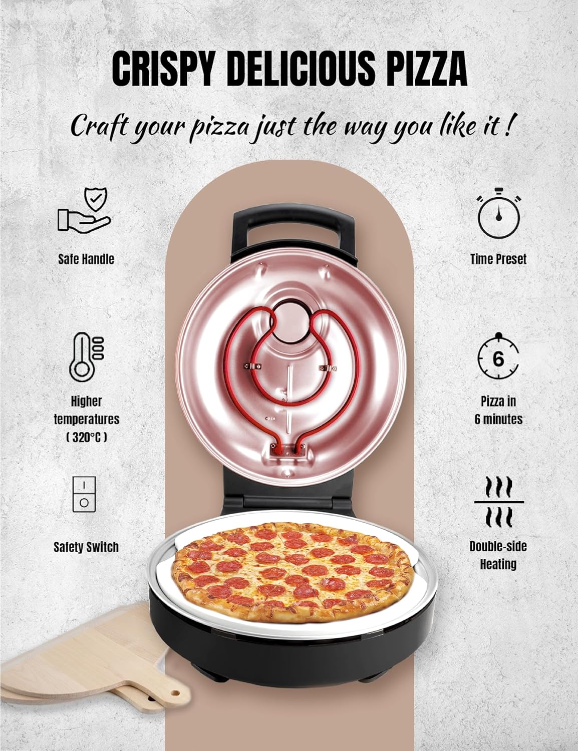 Pizza Maker, Satin, Hellbeige