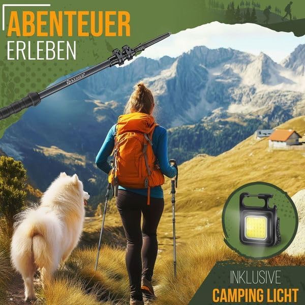 Faltbare Wanderstöcke aus Carbon, Teleskop - 105-135cm Carbon