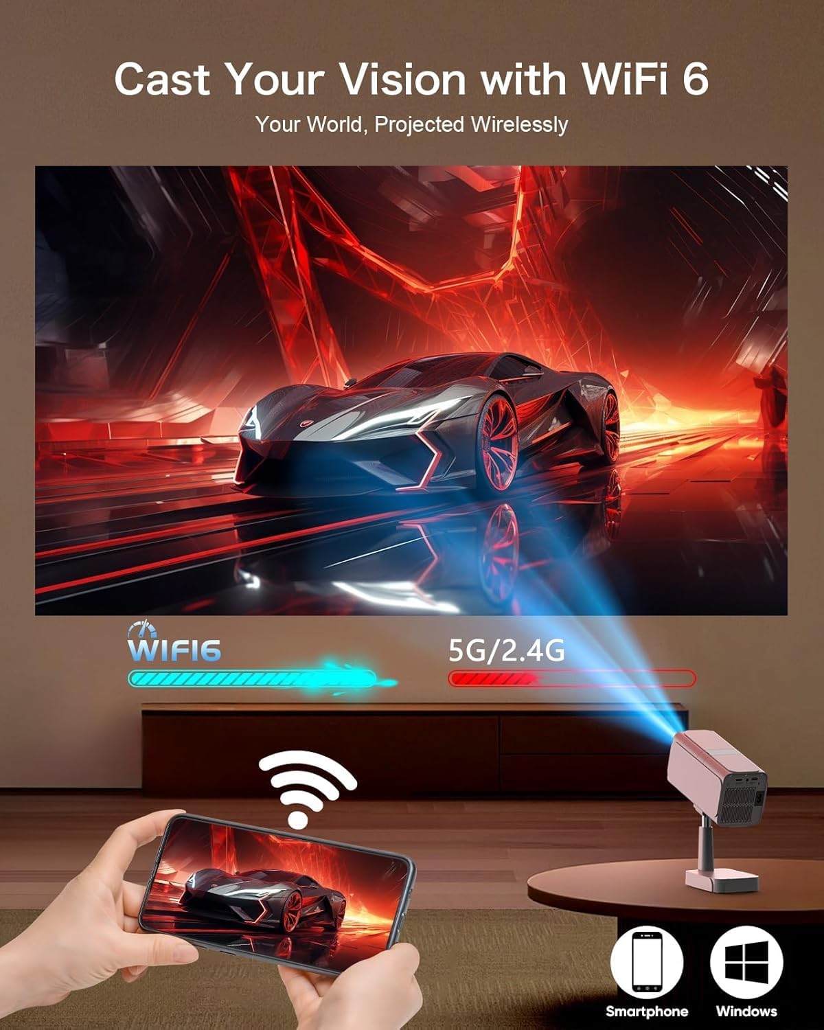 Smart Beamer TP-04, Netflix Beamer mit WiFi BT