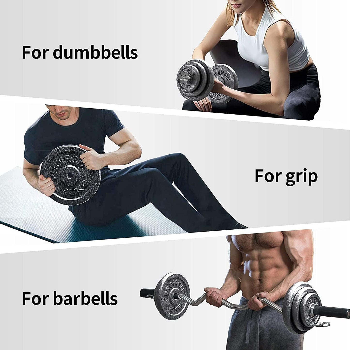 Hantelscheiben-Set aus Gusseisen, D- 2 x 10,0KG