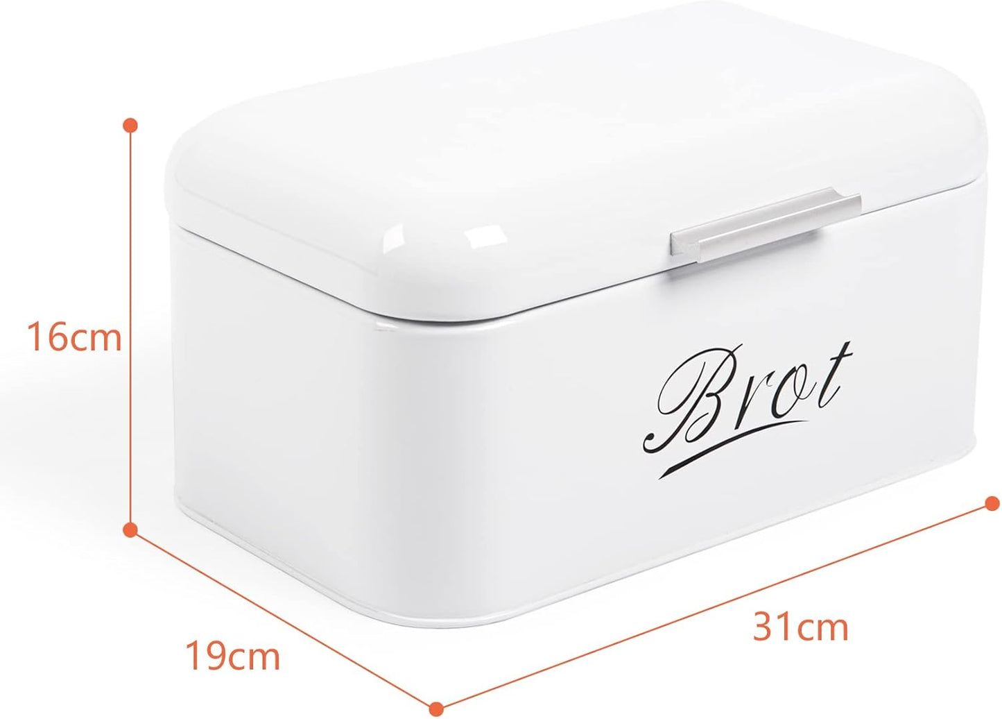 Brotkasten im Retro-Design, Weiss-31cm