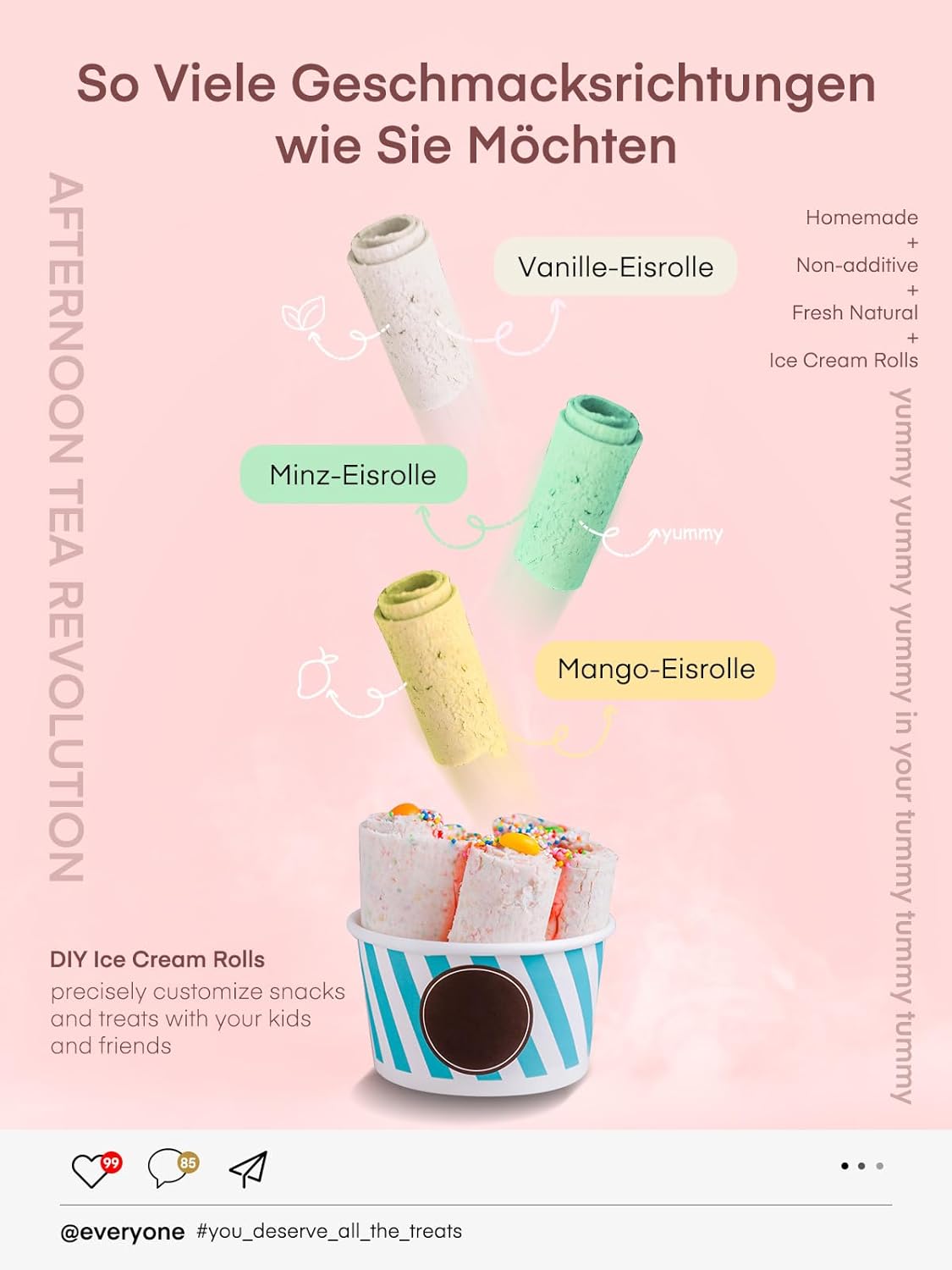 Roll-Eismaschine für selbstgemachte Ice Cream Rolls
