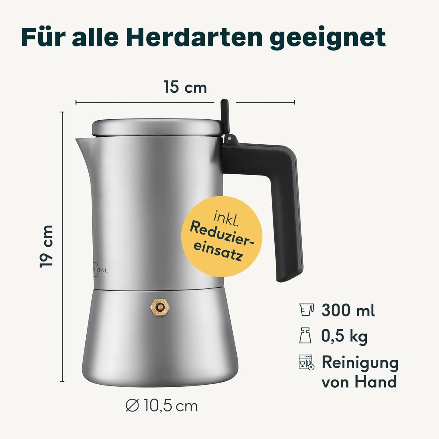 2er-Set Espressokocher & Kaffeemühle, 2er Set Espressokocher + Kaffeemühle