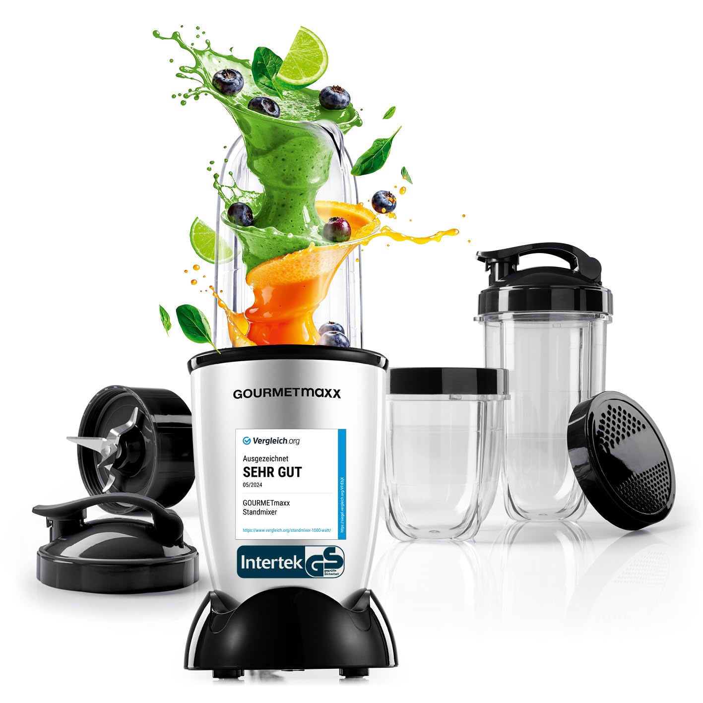 Power Pro Mixer mit Zubehörset, Silber-schwarz | 400 W Power + | L-set