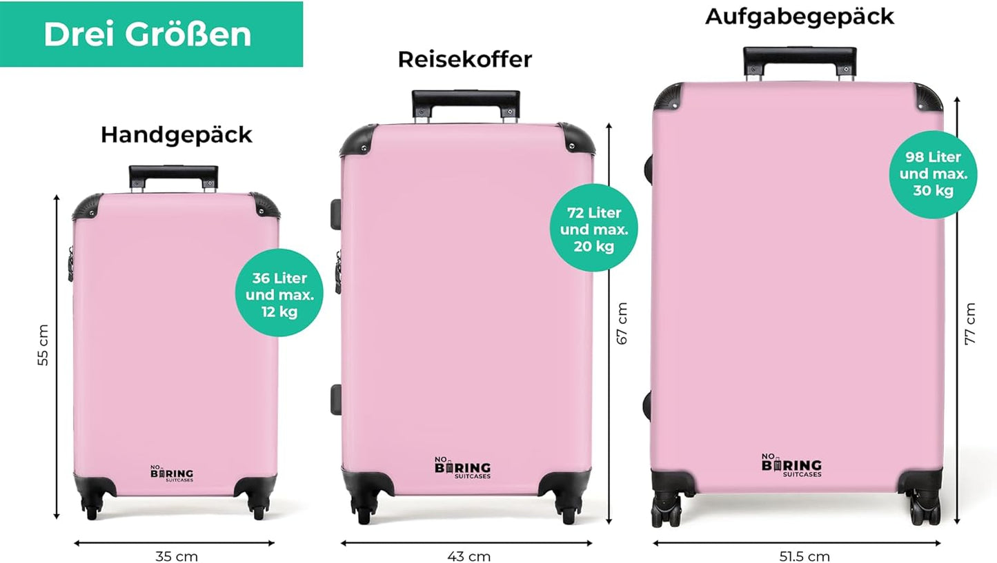 Hartschalenkoffer mit Rollen und TSA-Schloss, Einfarbig - Rosa Grösse XL